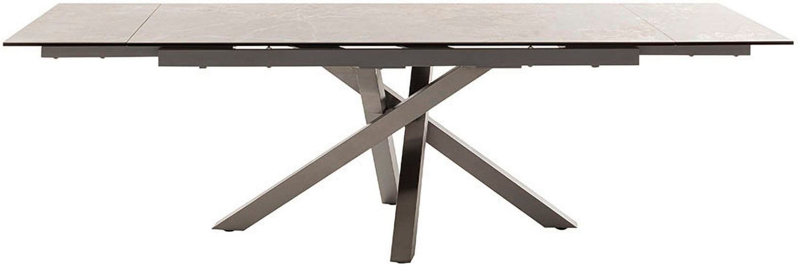 MCA furniture Esstisch »ALMIROS Auszugstisch 180-260 cm marmoriert«, (Einzelstück), Keramik,Edelstahl,Marmor-Optik,ausziehbar,belastbar 100kg,8-10 Pers.