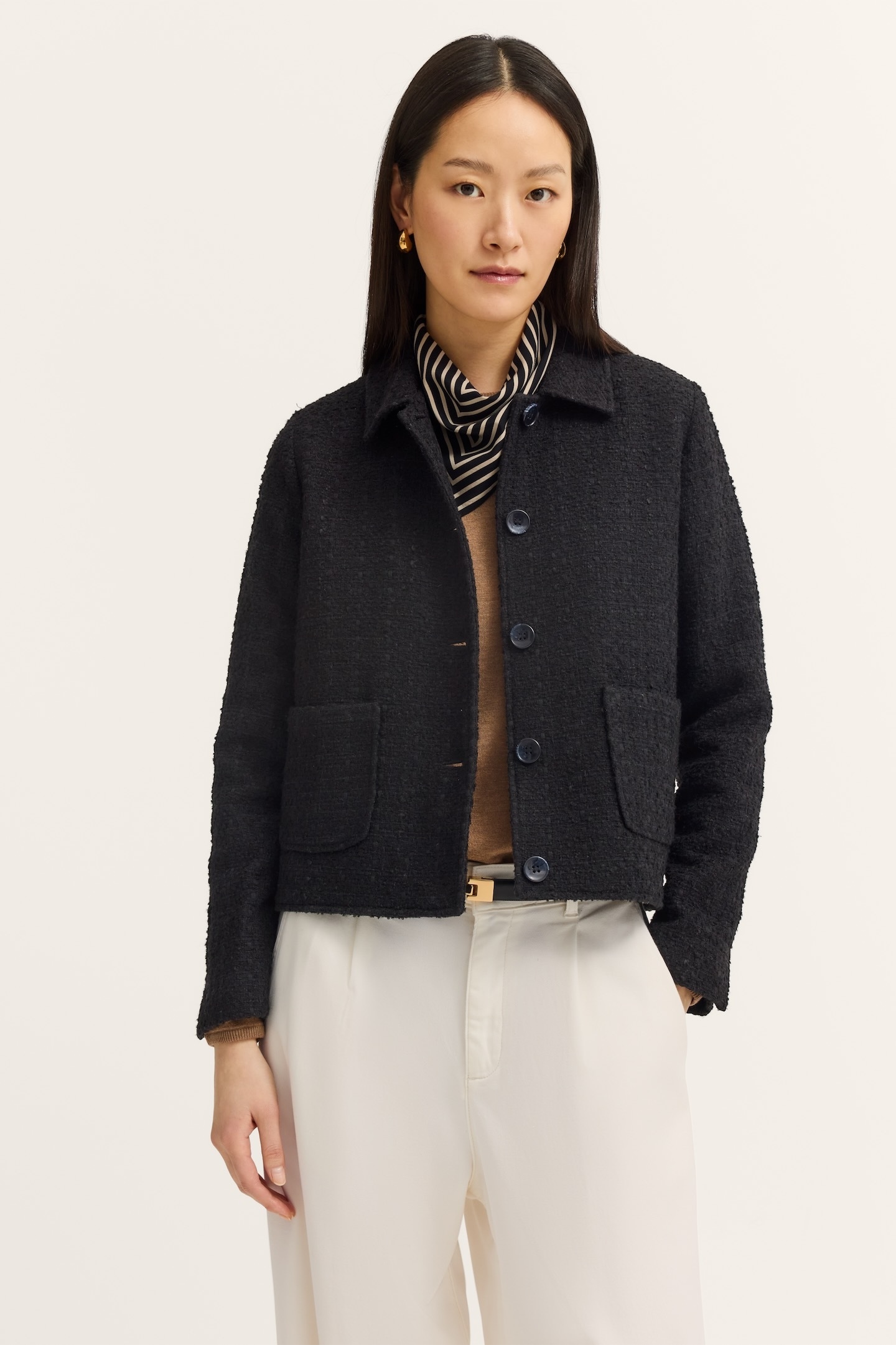 bugatti Hemdjacke "Bouclé", mit Knopfleiste und aufgesetzten Taschen günstig online kaufen