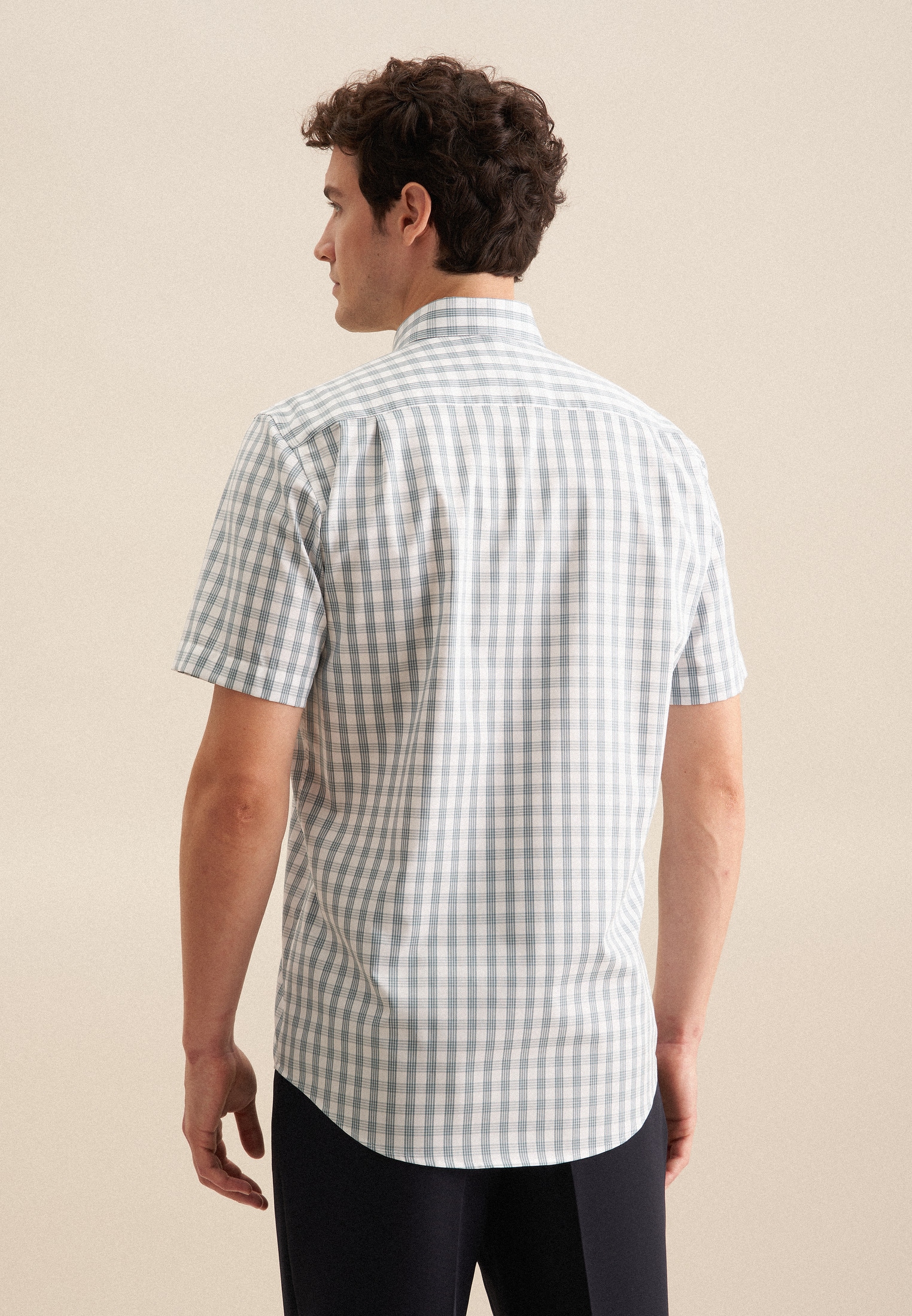 seidensticker Businesshemd »Regular«, Regular Kurzarm Button-Down-Kragen Karo