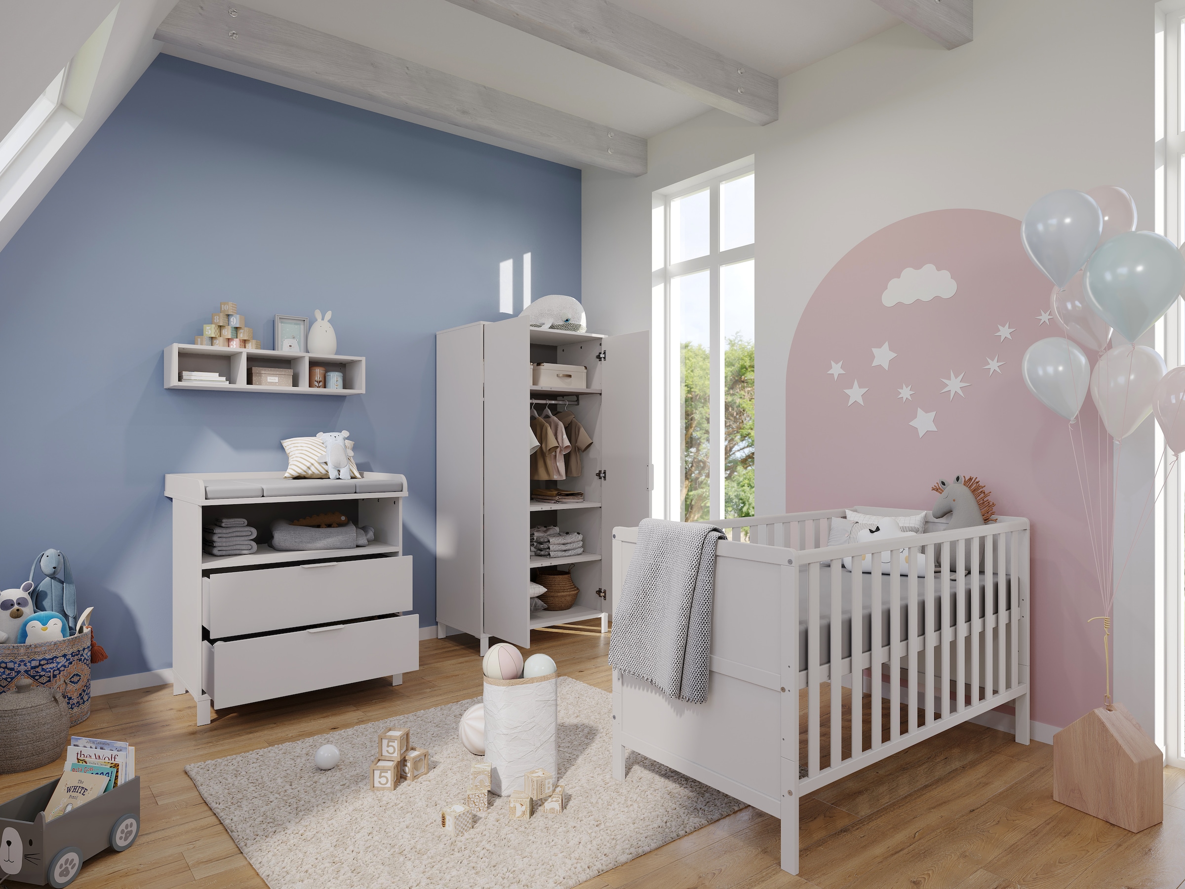 GERMANIA Kinderkleiderschrank »GW-Alkmaar«, (1 St.), mit Kleiderstange aus Metall