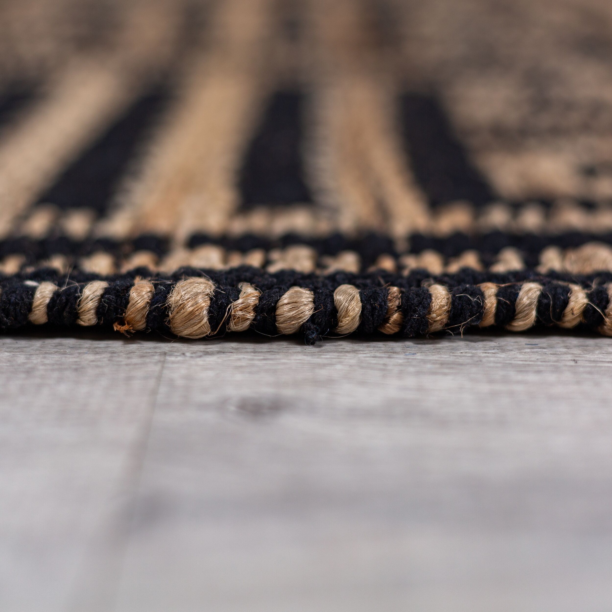 Teppich FLAIR RUGS "Meander Jute", schwarz, B:120cm L:170cm, Baumwolle, Jute, Kunstfaser, Teppiche, Teppich, mit griechischem Muster 3