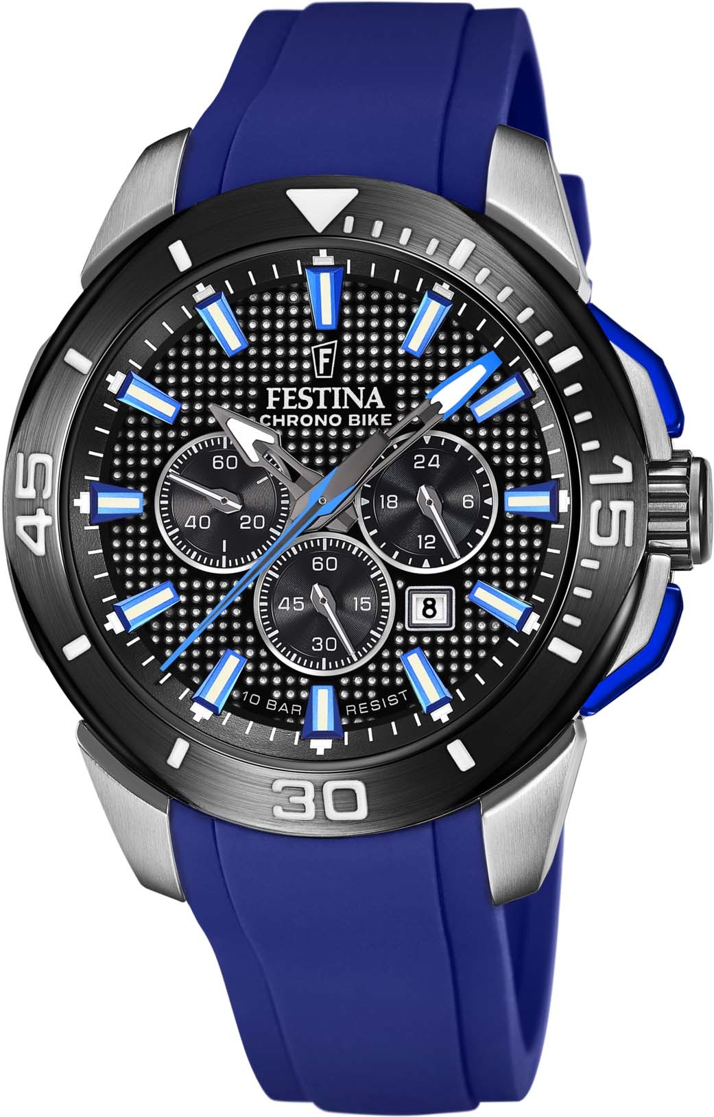 Festina "Chrono Bike" Armbanduhr, Quarzuhr, Herrenuhr, Stoppfunktion, bis 10 bar wasserdicht