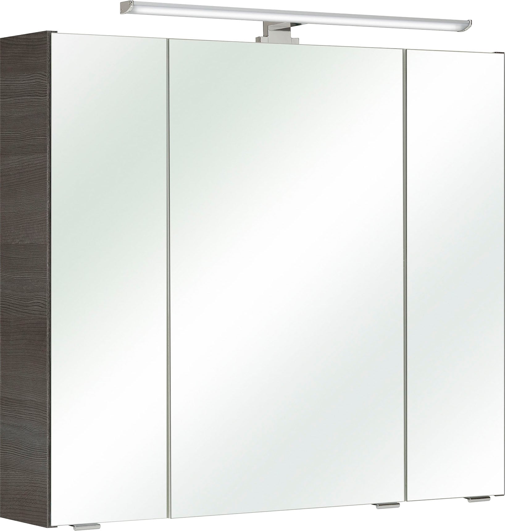 Saphir Spiegelschrank "Quickset Badschrank, 3 Spiegeltüren, 6 Einlegeböden, 80 cm breit", inkl. LED-Beleuchtung, Türdämp
