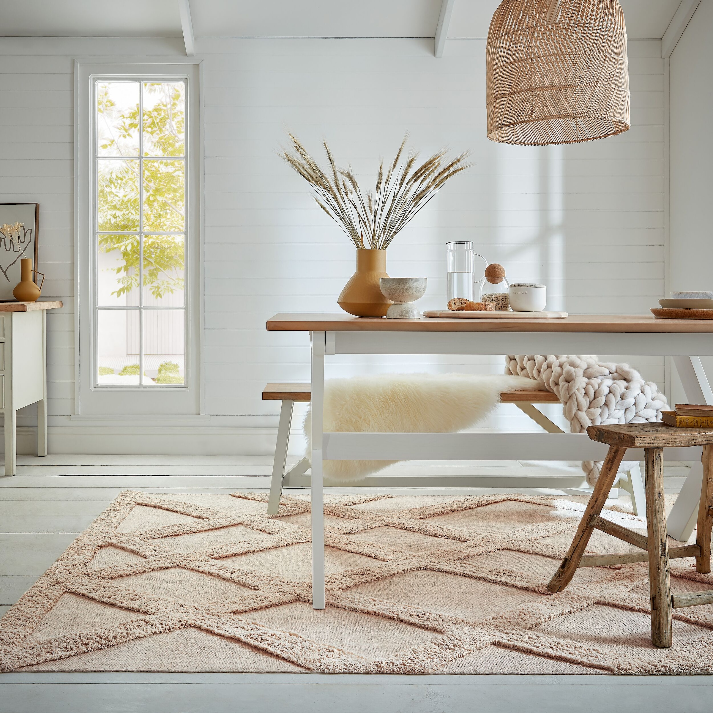 FLAIR RUGS Teppich "Tessa Baumwolle mit Rautenmuster" rechteckig 10 mm Höhe günstig online kaufen