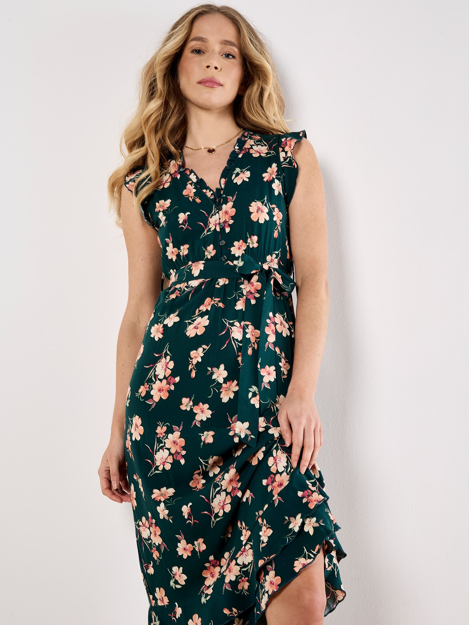 Apricot Midikleid »Midikleid« mit Bindeband, 2 tlg. mit Bindegürtel