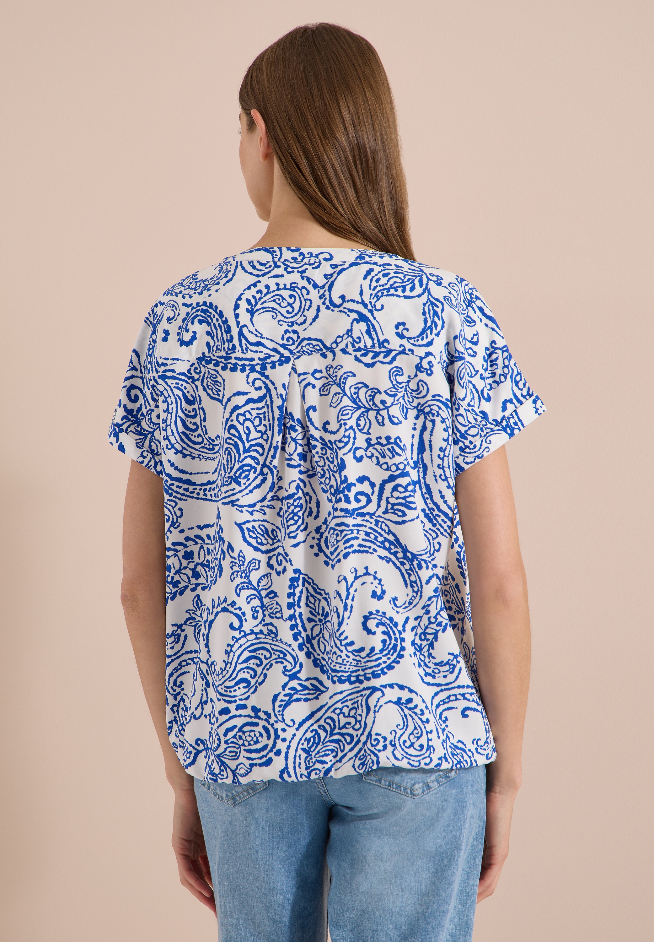 Cecil Kurzarmbluse mit allover Print