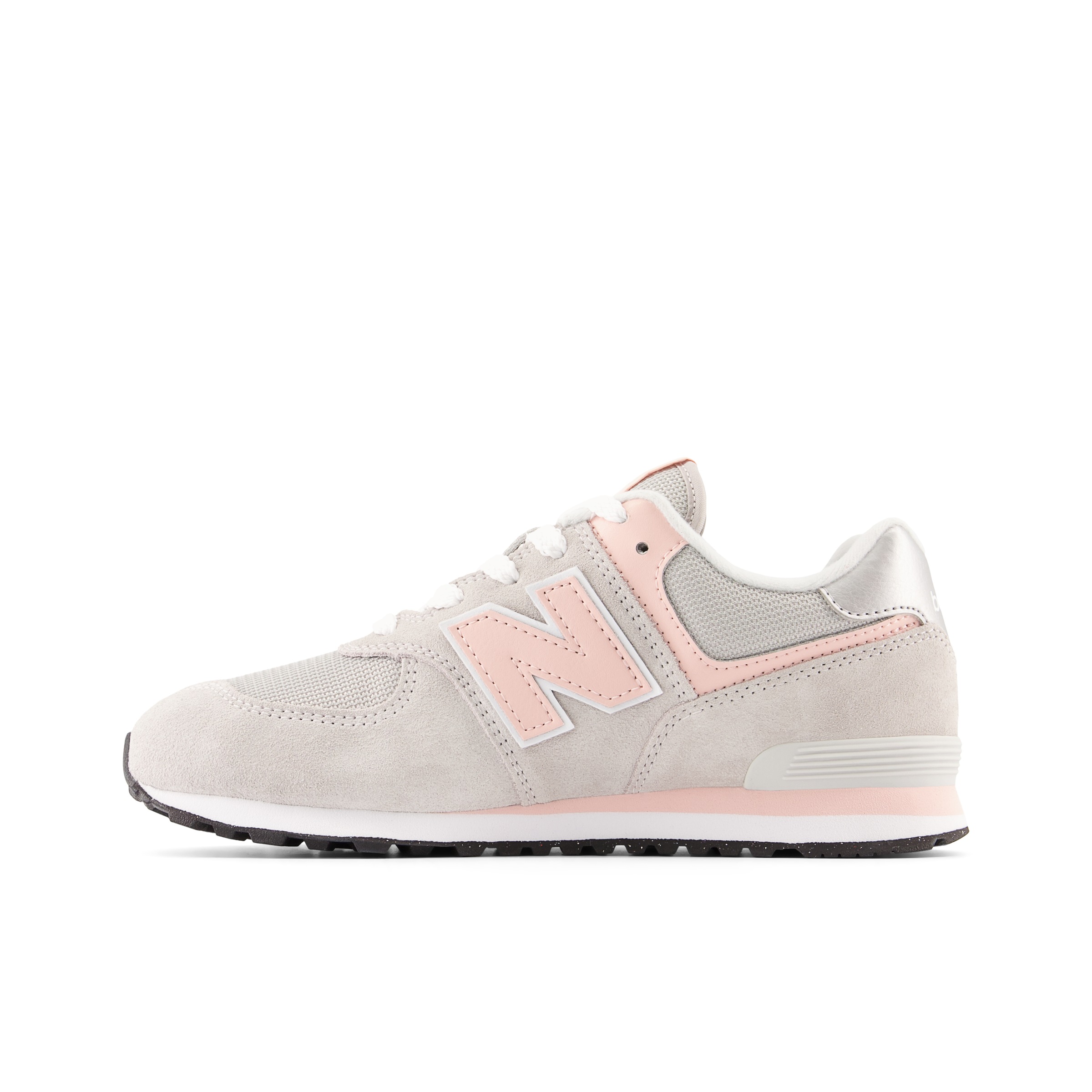Sneaker NEW BALANCE "574", Mädchen, Gr. 37, rosa (hellgrau, rosa, silberfarben), Leder, Textil, Schuhe Sneaker 2