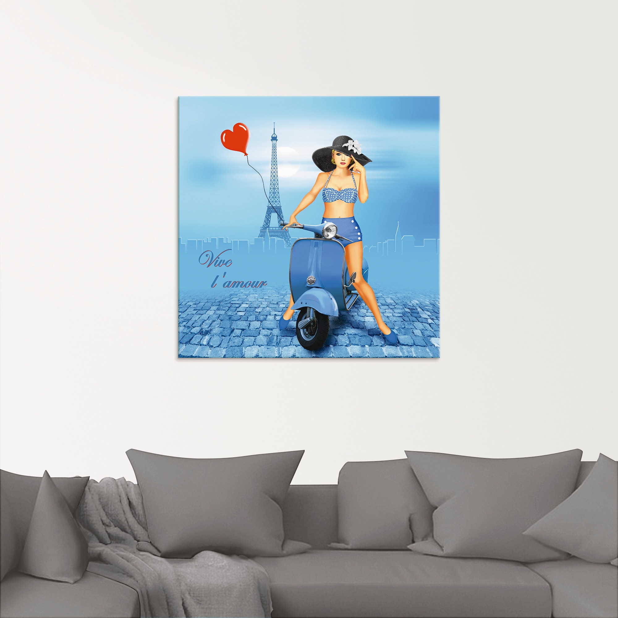 Artland Glasbild »Es lebe die Liebe«, Frau, (1 St.), in verschiedenen Größen