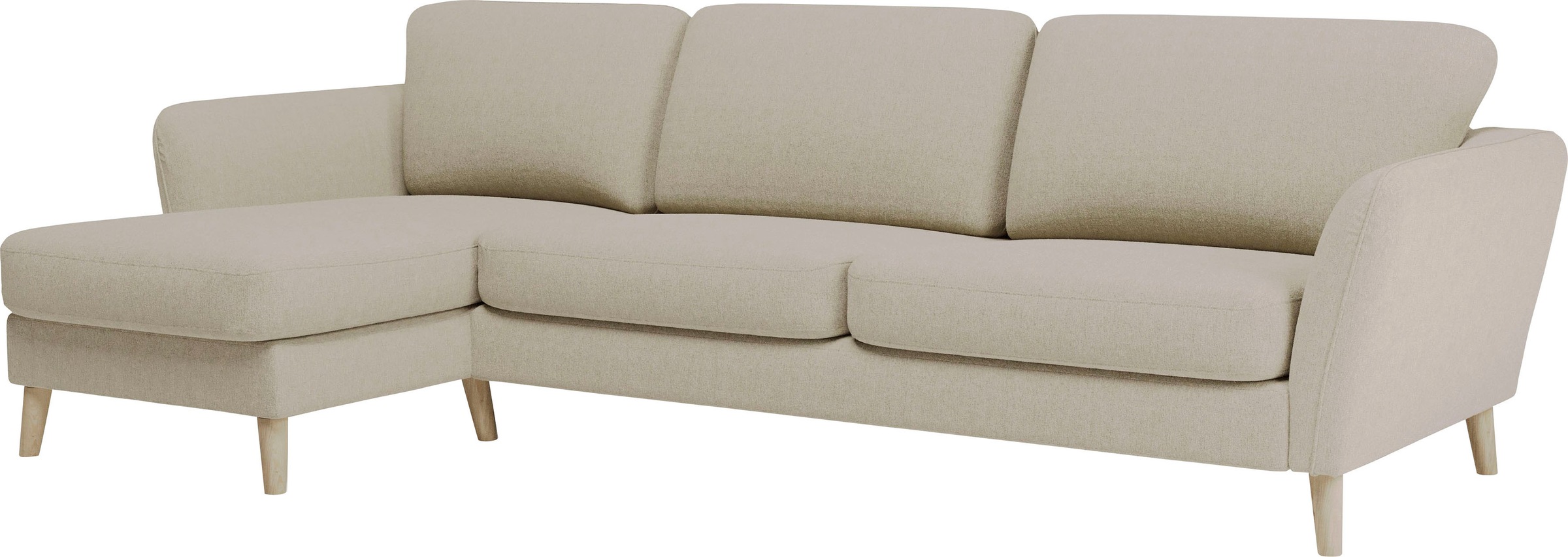 Home affaire Ecksofa »MARSEILLE (279/152cm),L-Form, Rec. rechts/links«, Massivholzbeine aus Eiche, in verschieden Bezügen und Farbvarianten
