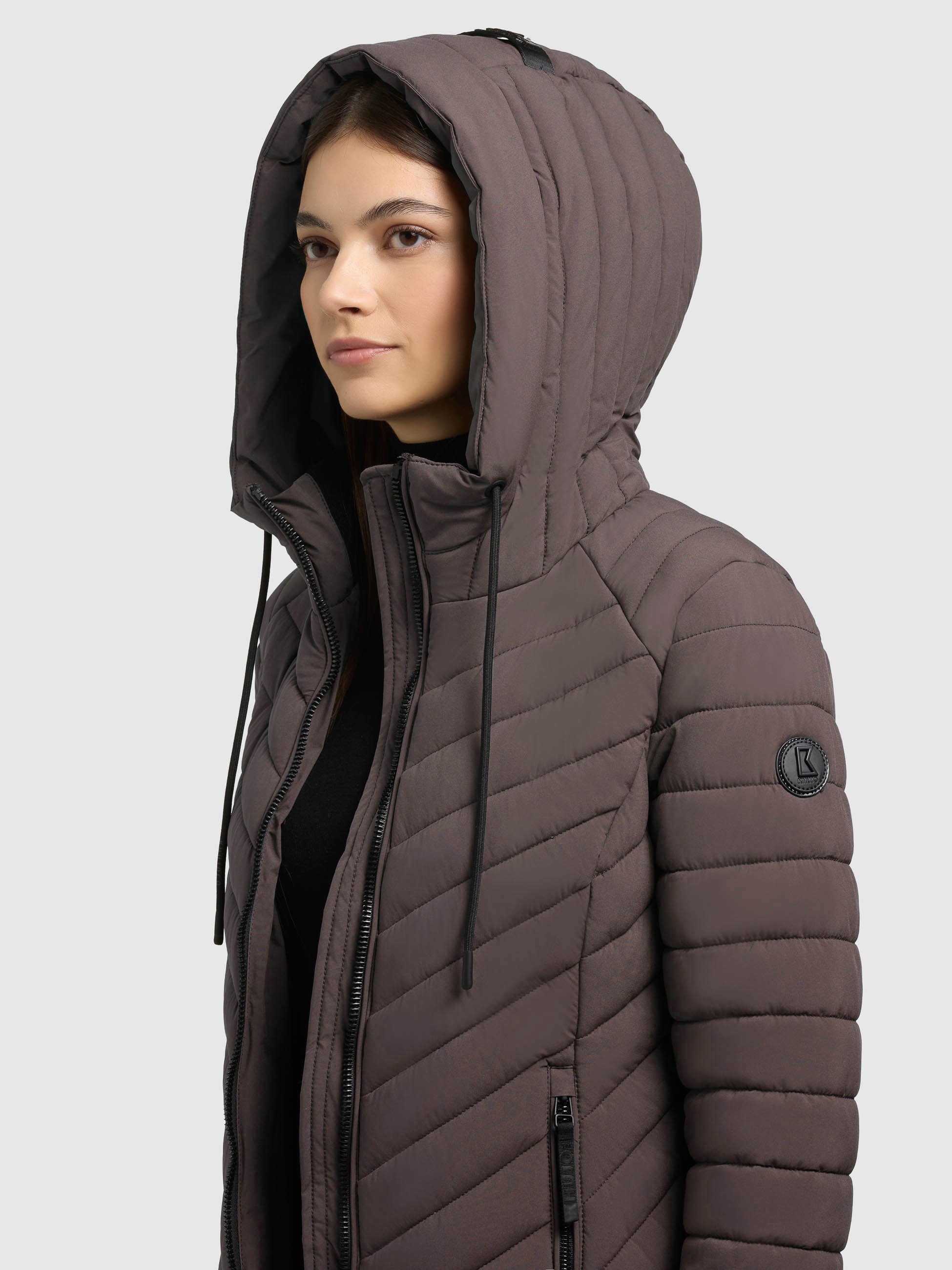 Steppmantel KHUJO "NITA4", Damen, Gr. M (38), graphite grau, Steppware, Obermaterial: 100% Polyester. Futter: 100% Polyester. Wattierung: 100% Polyester, unifarben, Strickbündchen, Mäntel Steppmantel 3