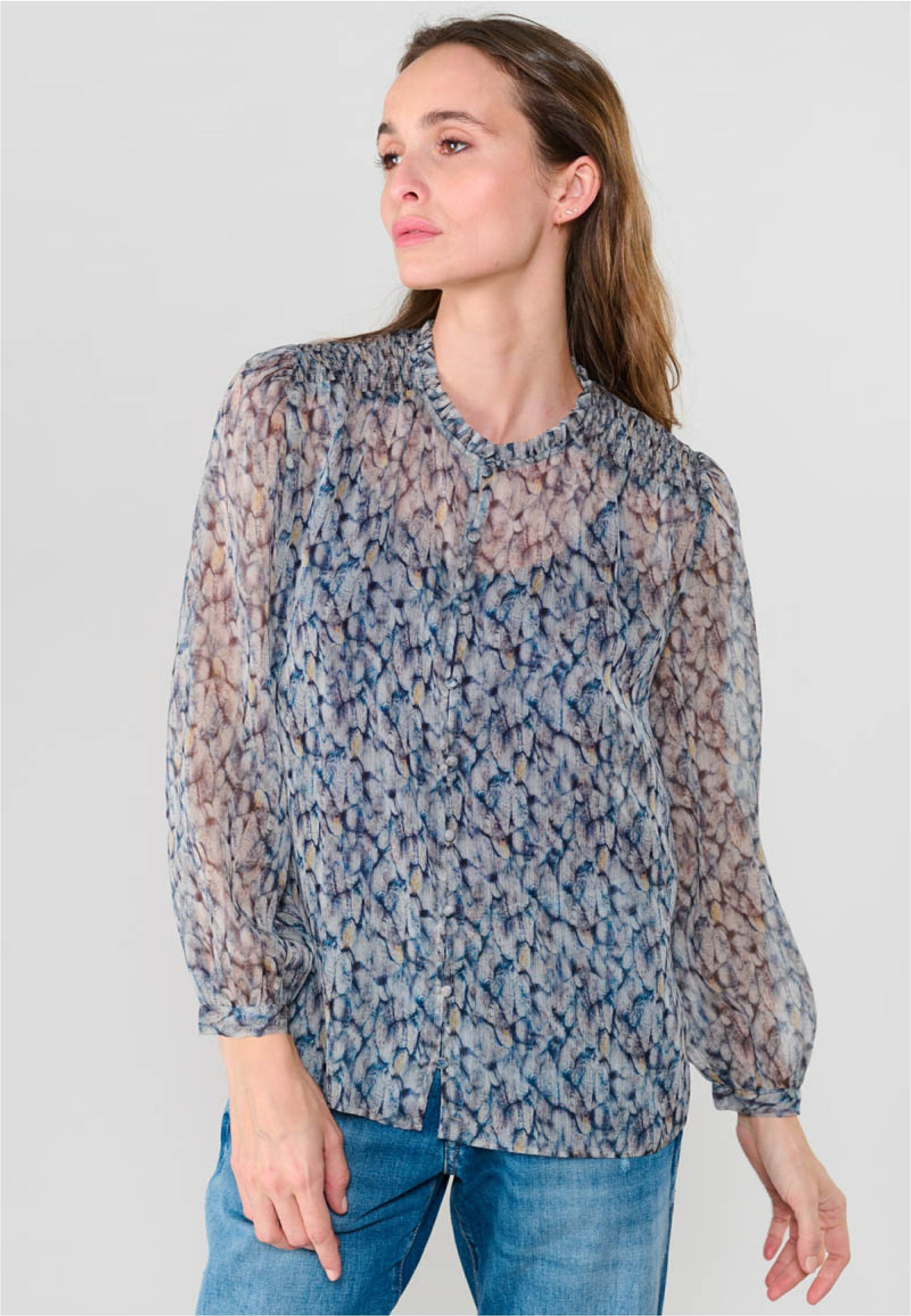 Le Temps Des Cerises Klassische Bluse »MACLEAR«, mit schönem Allover-Muster