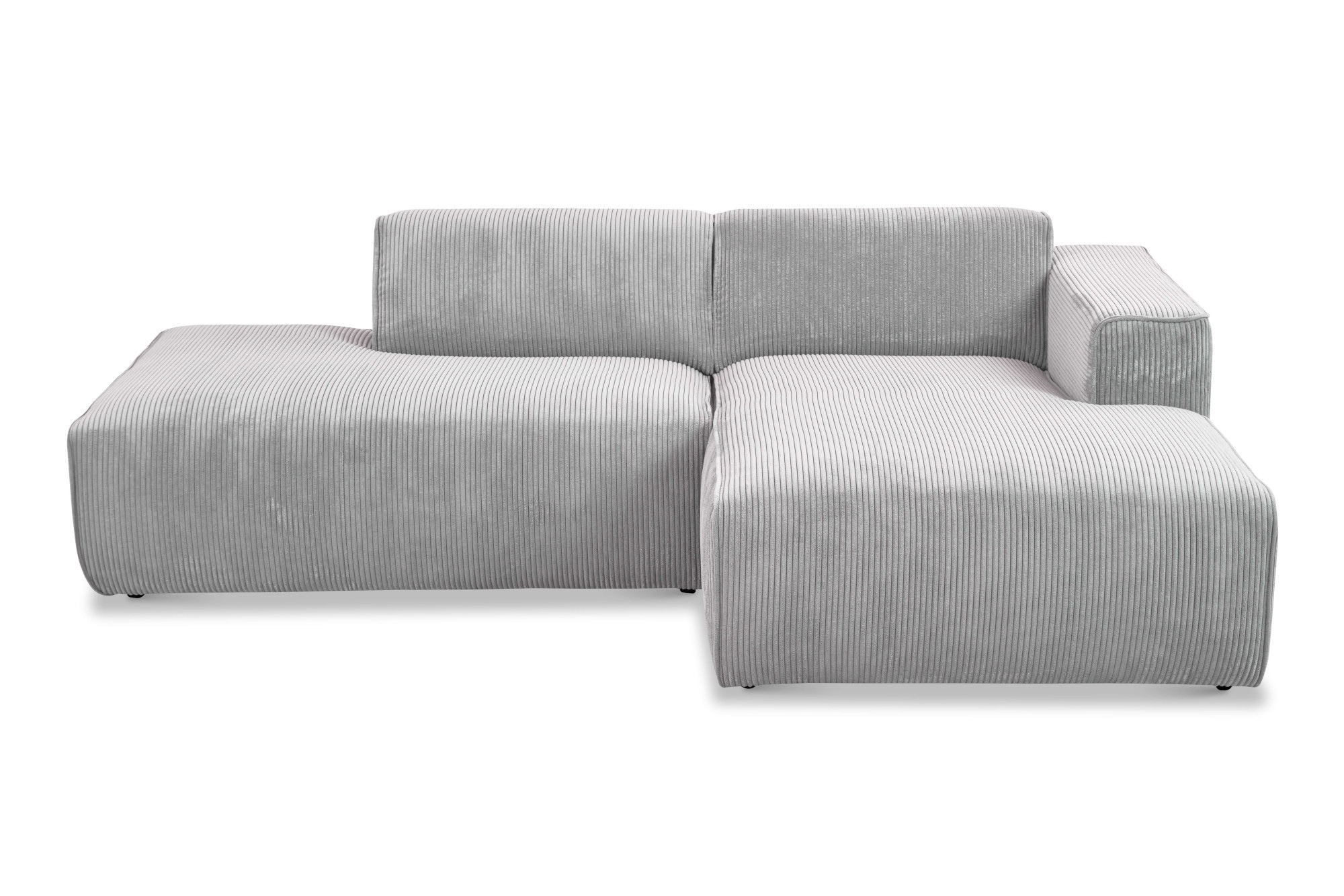 andas Ecksofa »Noord mit Kedernaht, Breite 227 cm«, Cord, Struktur, Webstoff, mit Wellenunterfederung, Massivholzrahmen