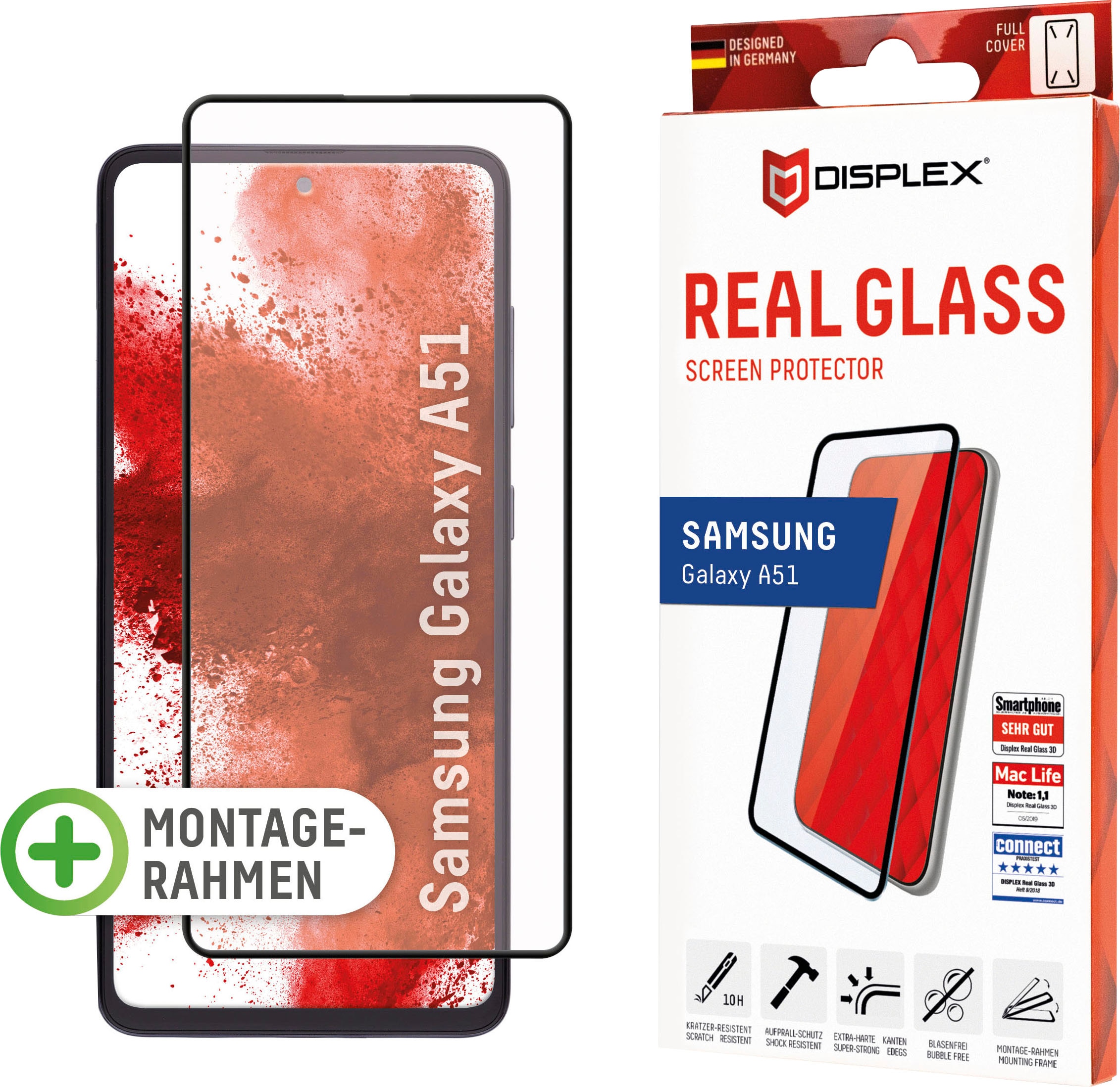 Displex Displayschutzglas »DISPLEX Real Glass Panzerglas für Samsung Galaxy A51 (6,5")