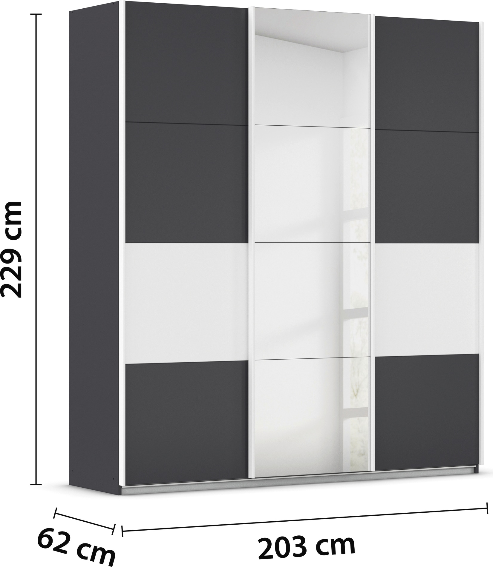 rauch Schwebetürenschrank »Schwebetürenschrank Kleiderschrank Schrank Garderobe CORTONA«, inkl. Inneneinteilung, 2 Stoffboxen und zusätzlichen Einlegeböden