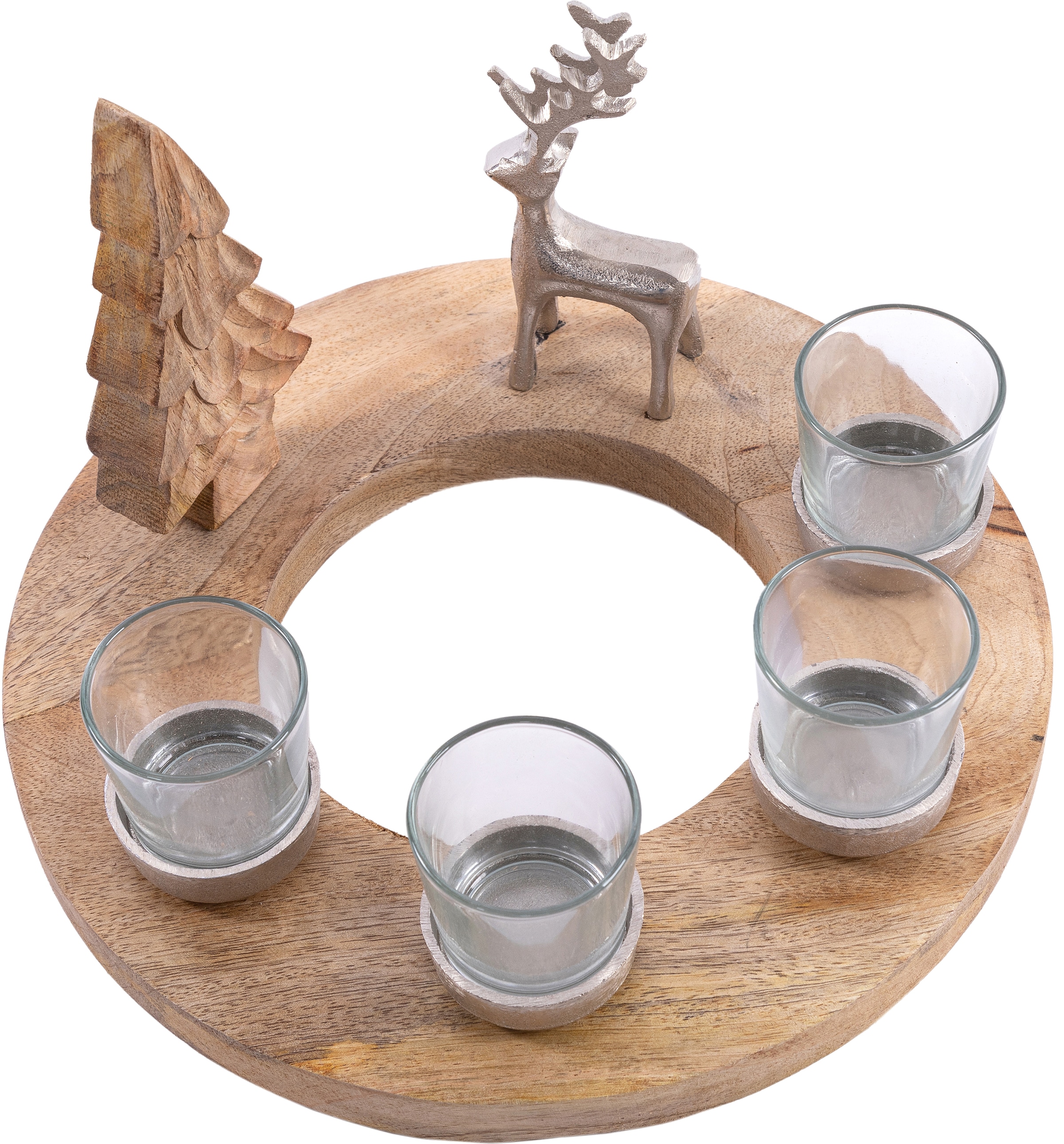 St.), für vier (1 »Weihnachtsdeko, Mangoholz, Teelichthalter Adventsleuchter«, BAUR aus Teelichter affaire Home |