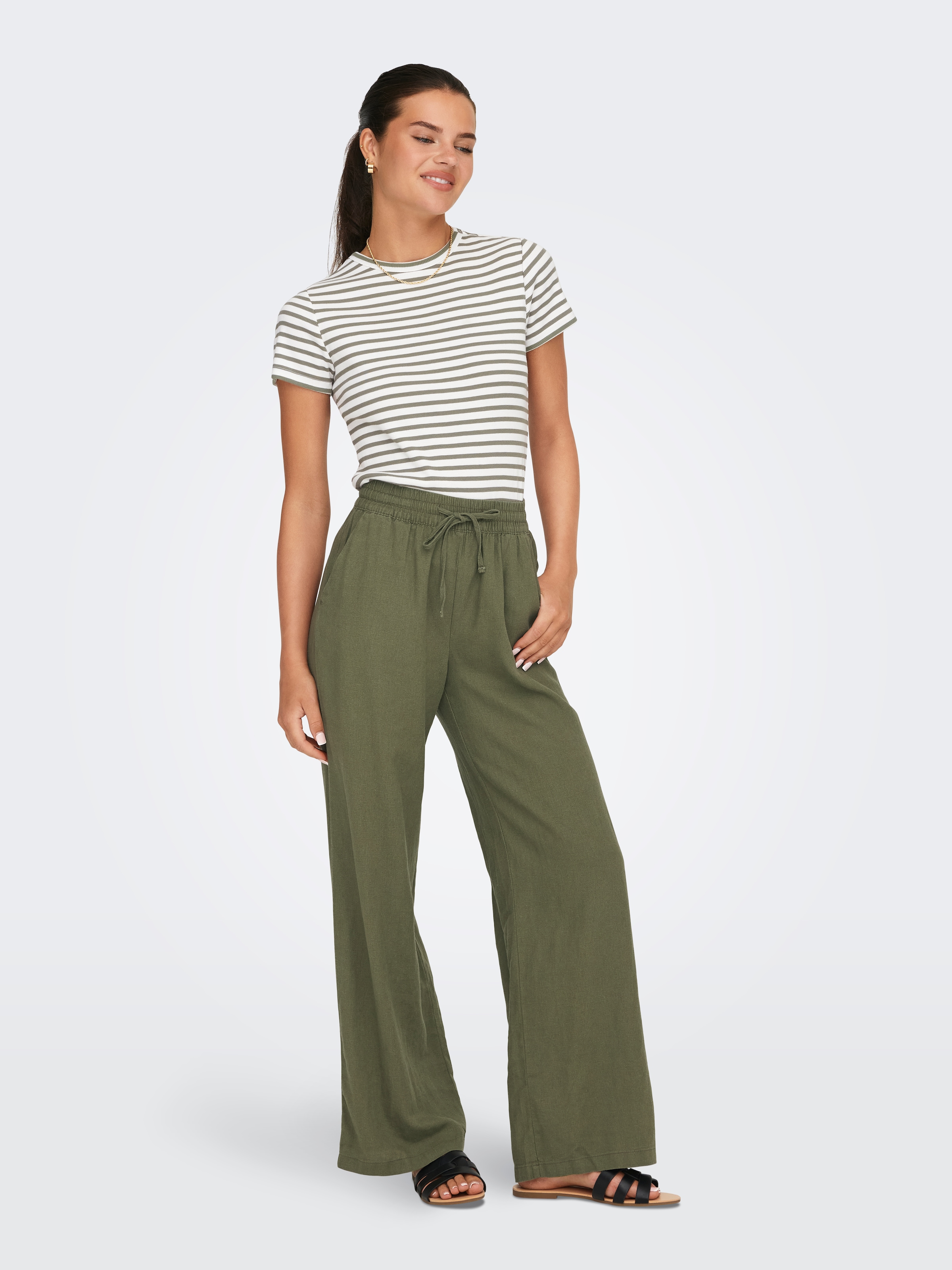 JDY Leinenhose »JDYSAY LINEN HW WIDE PANT WVN NOOS«