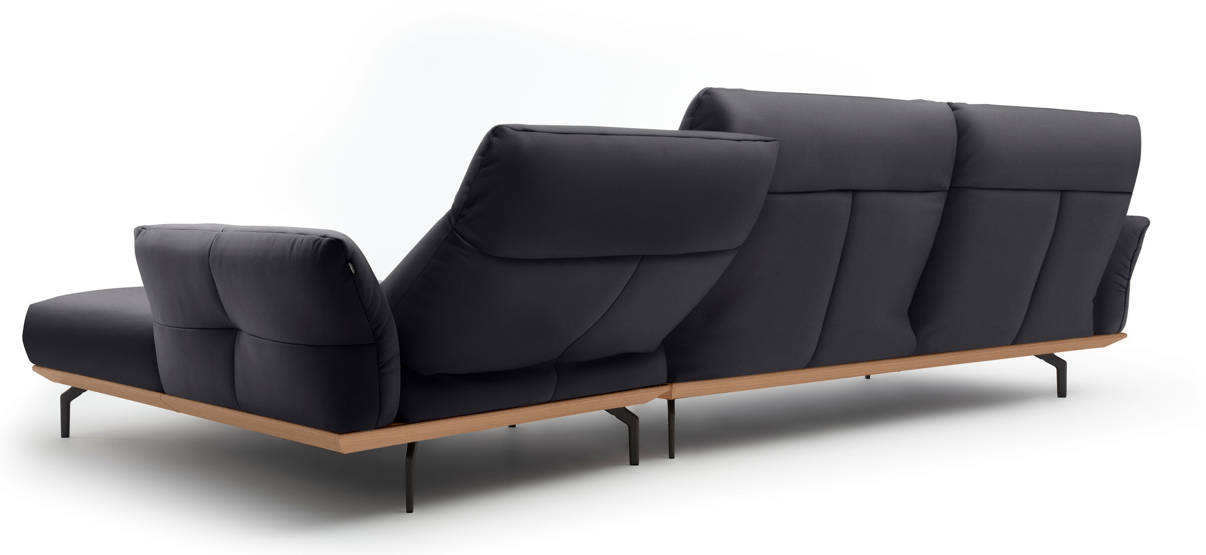 Creation BY ROLF BENZ Ecksofa »CR.460«, Sockel in Eiche, Winkelfüße in Umbragrau, Breite 338 cm