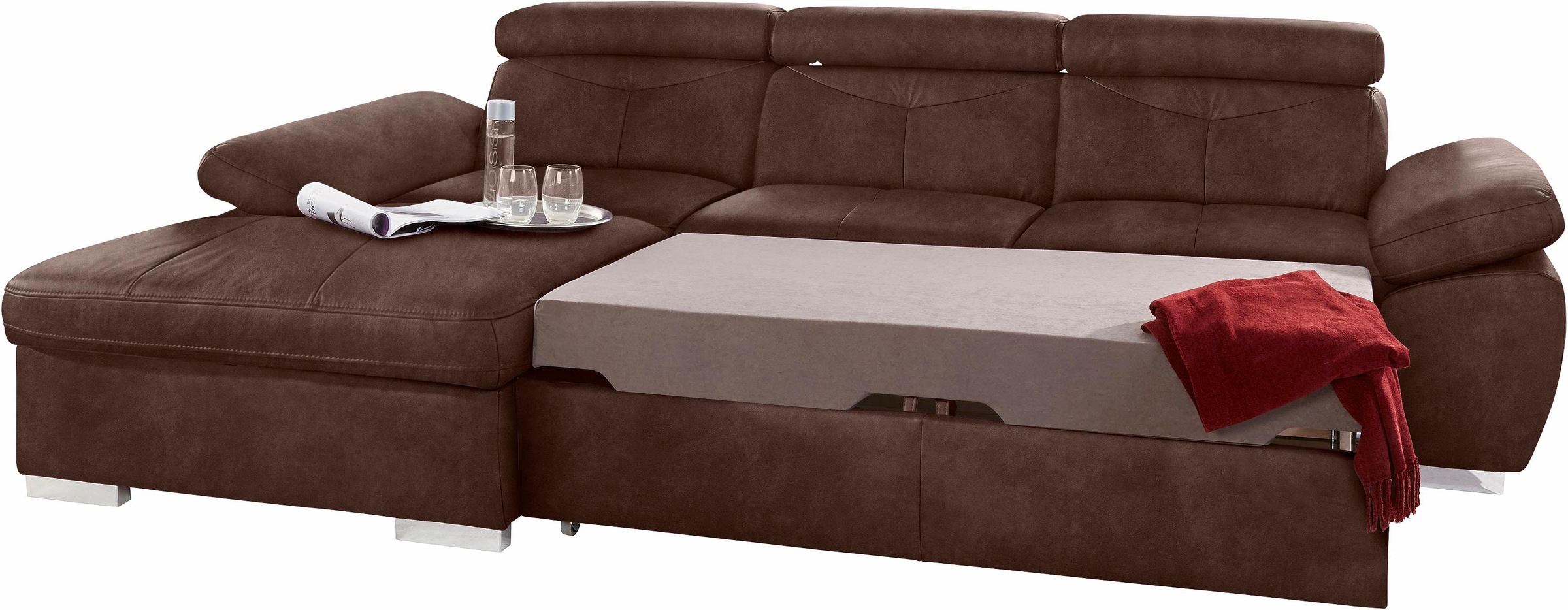 exxpo - sofa fashion Ecksofa "Spring, super bequem, mit Armteil- und Kopfte günstig online kaufen