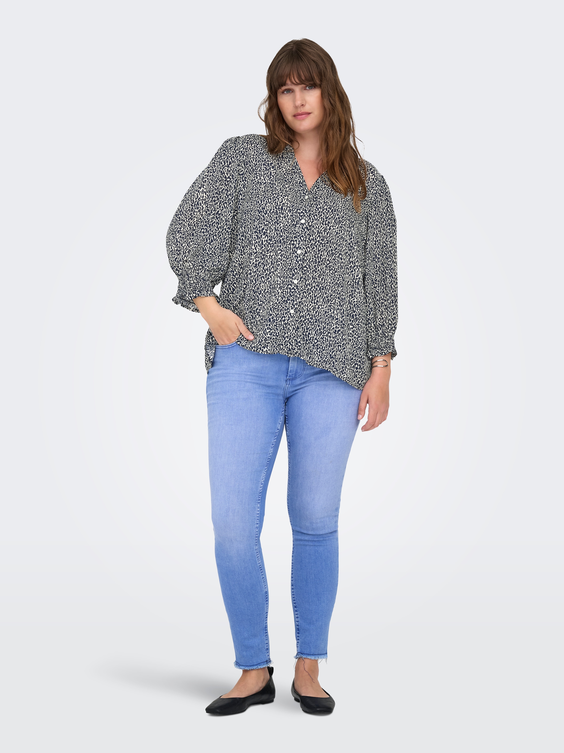 ONLY CARMAKOMA Druckbluse »CARRAYA 3/4 SHIRT WVN NOOS«