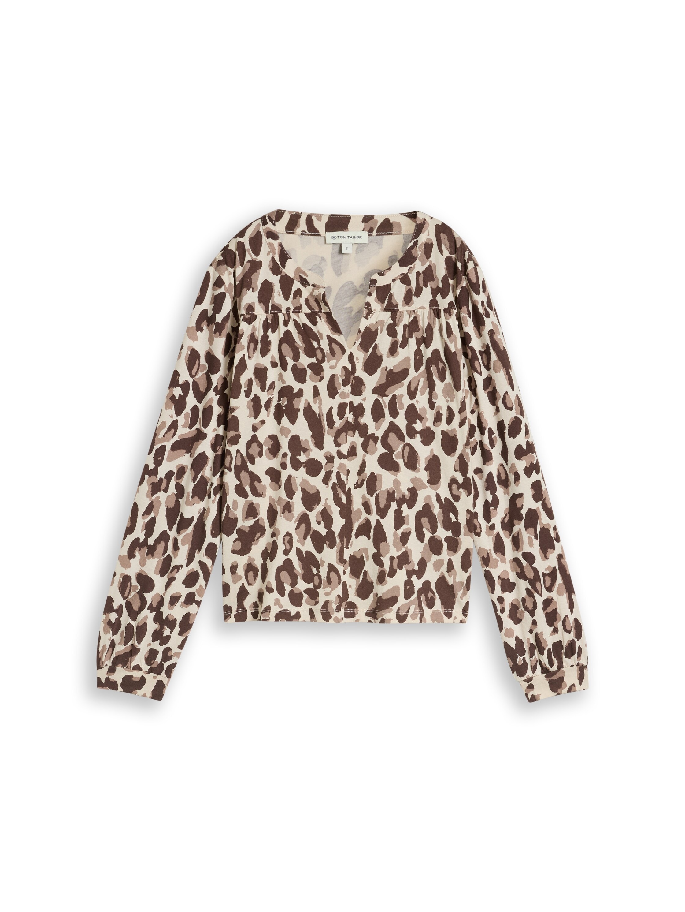 TOM TAILOR Langarmshirt »Regular« Sommershirt mit Leo-Print
