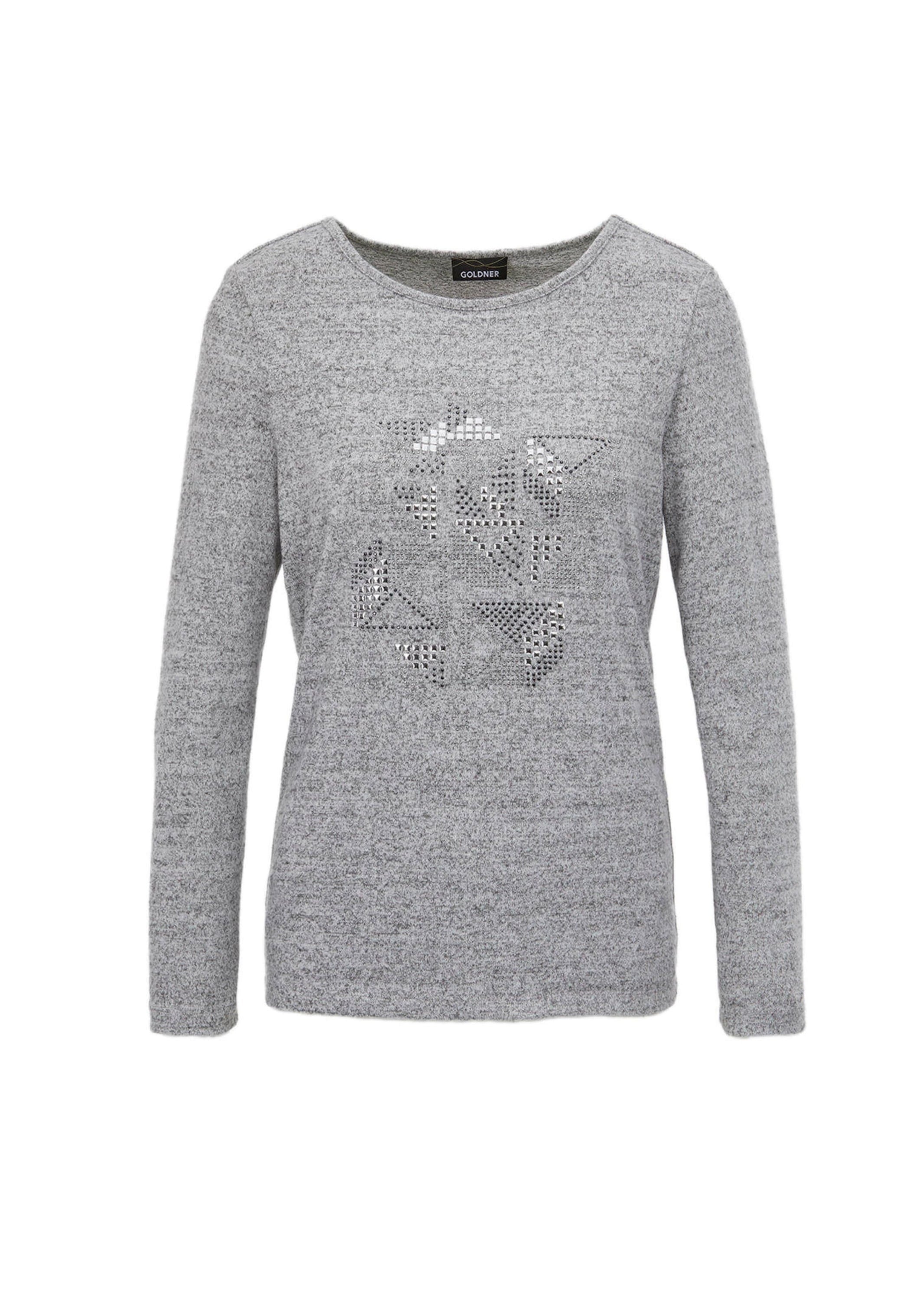 GOLDNER Kurzarmshirt "Jerseyshirt mit grafischem Motiv" Applikationen