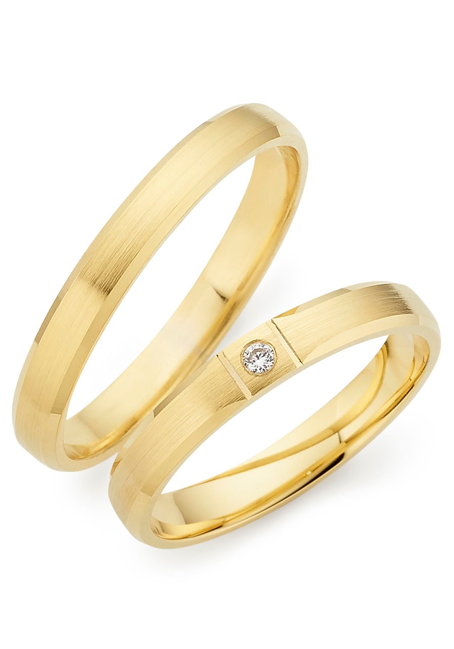 PHÖNIX Damen Trauring "Schmuck", 70, ohne Brillant, Gelbgold 333, 3mm, gold, Gelbgold 333, Fingerringe, Made in Germany - wahlweise mit oder ohne