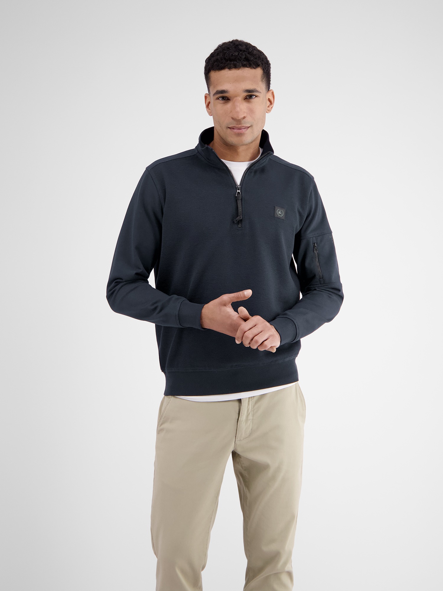 Thumbnail - LERROS Sweatshirt "Herren Sweatshirt mit Troyerkragen"