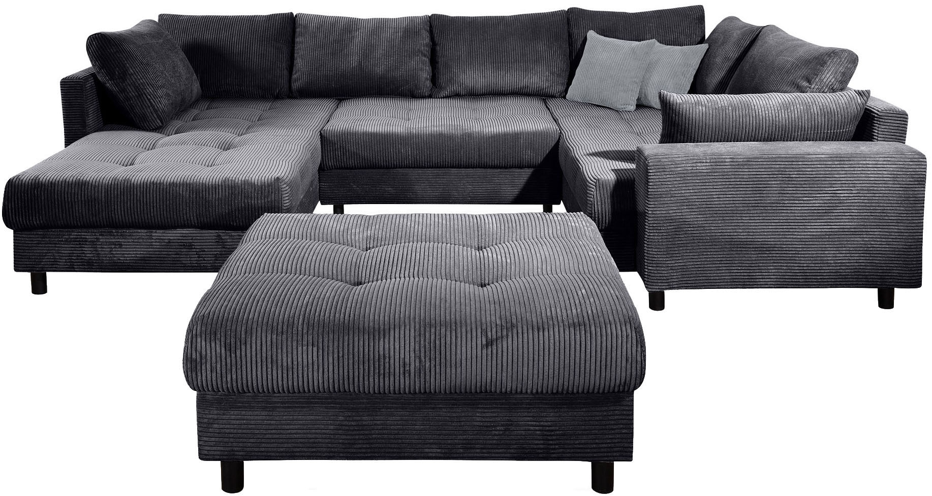 COLLECTION AB Wohnlandschaft "Toni U-Form mit Armlehne" inkl. Hocker und Zi günstig online kaufen