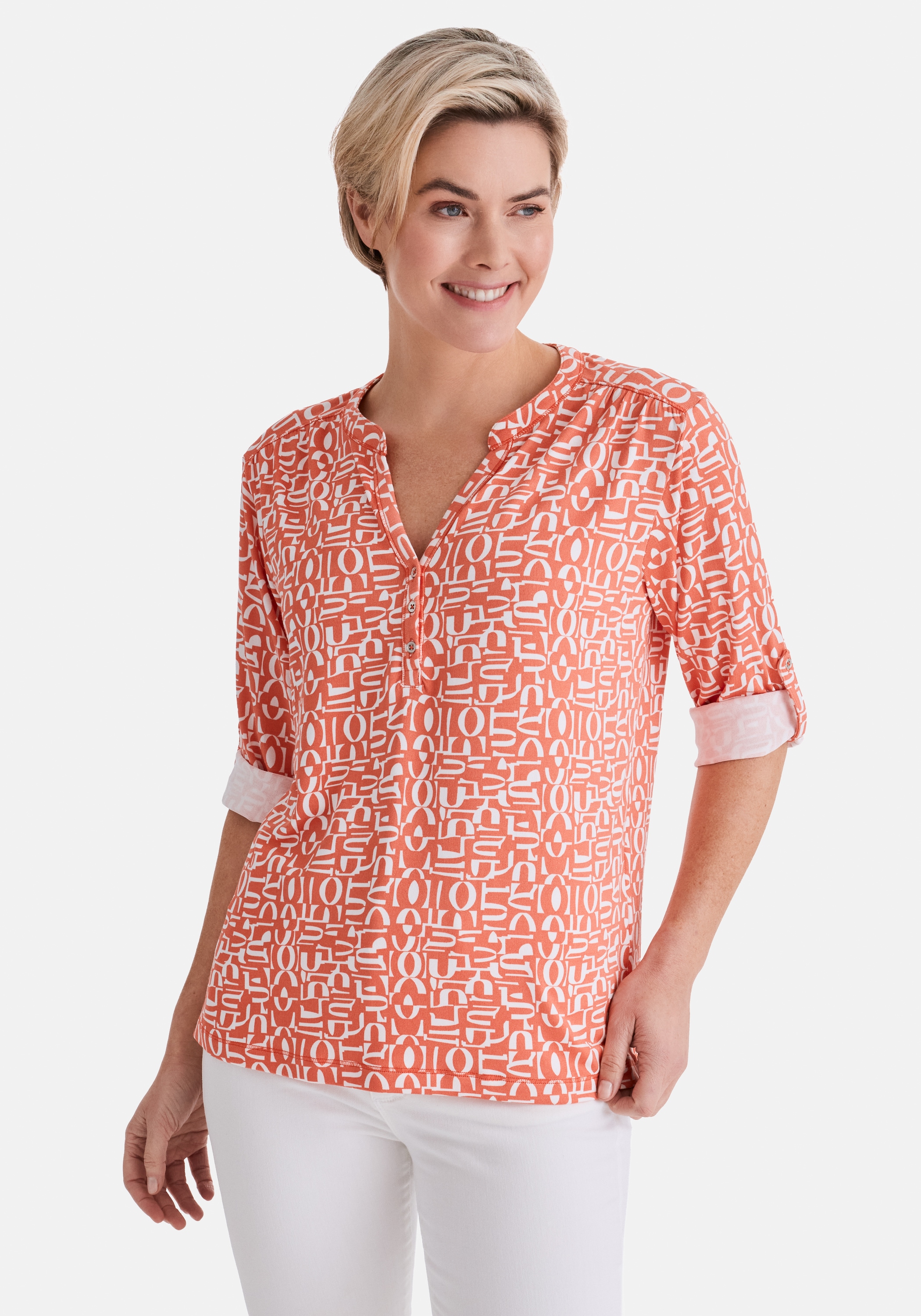 STOOKER WOMEN 3/4-Arm-Shirt "MARIE Print Shirt Bluse 3/4-Arm" Regular Fit S günstig online kaufen
