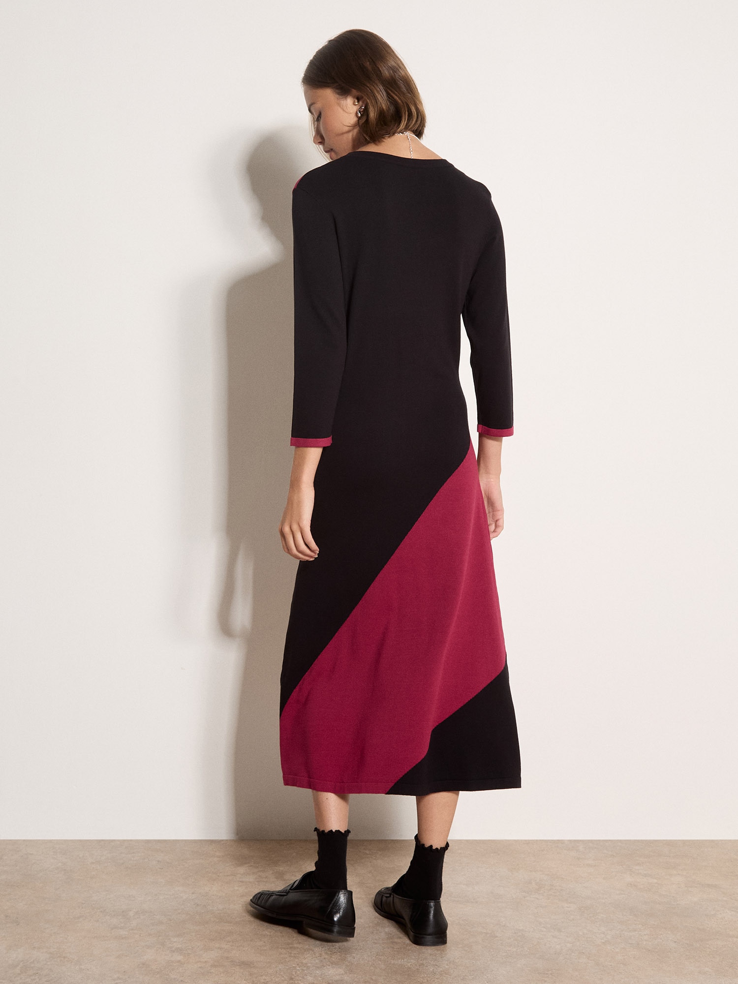 Apricot Maxikleid »Strickkleid« mit diagonalen Blockstreifen