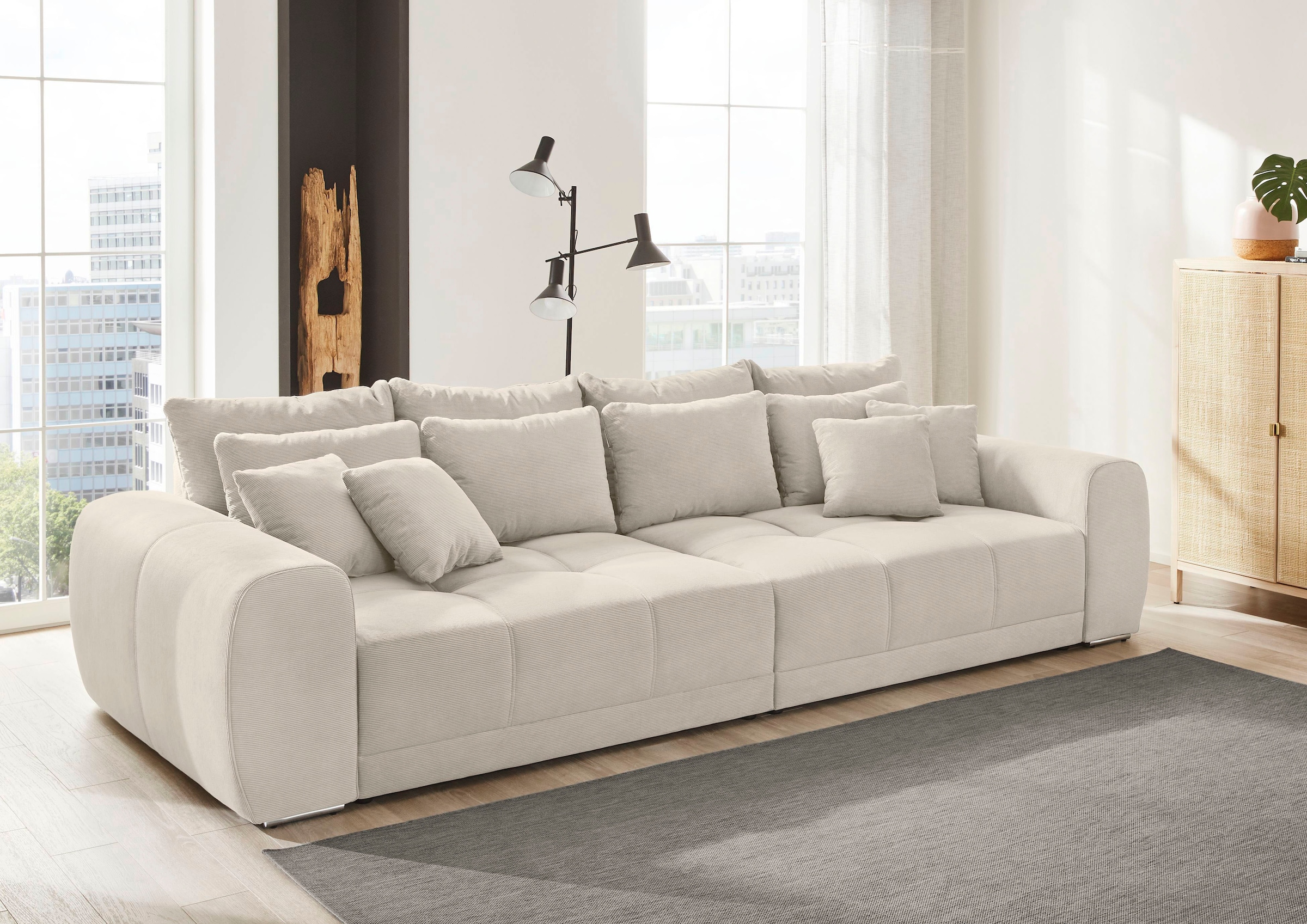 Jockenhöfer Gruppe Big-Sofa "Moldau, B. 306 cm, mit Federkernpolsterung, Liegefläche 120x240 cm" Mega-Sofa im XXL-Format, Federkern, 12 Kissen