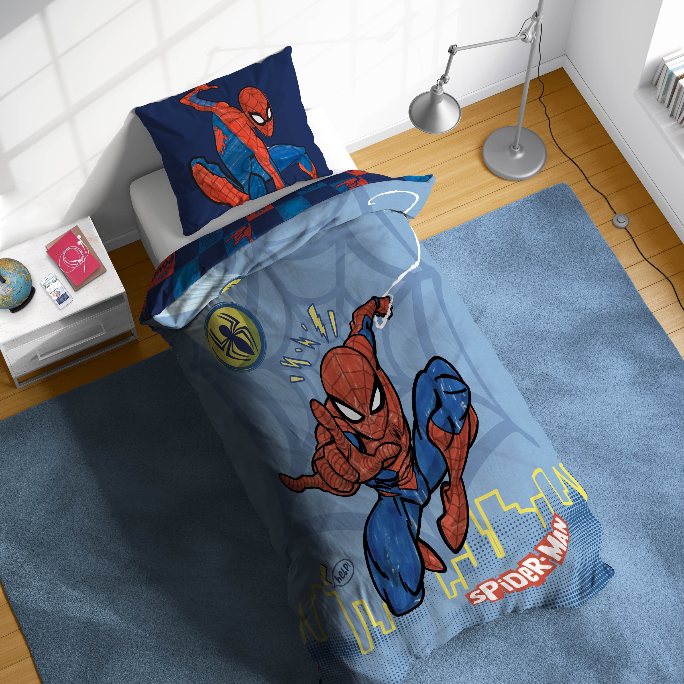 MARVEL Kinderbettwäsche »Marvel Spiderman Bettbezug-Set 135x200 cm + Kissenbezug 80x80 cm« 2 tlg. 100 % Baumwolle, maschinenwaschbar, wendbar