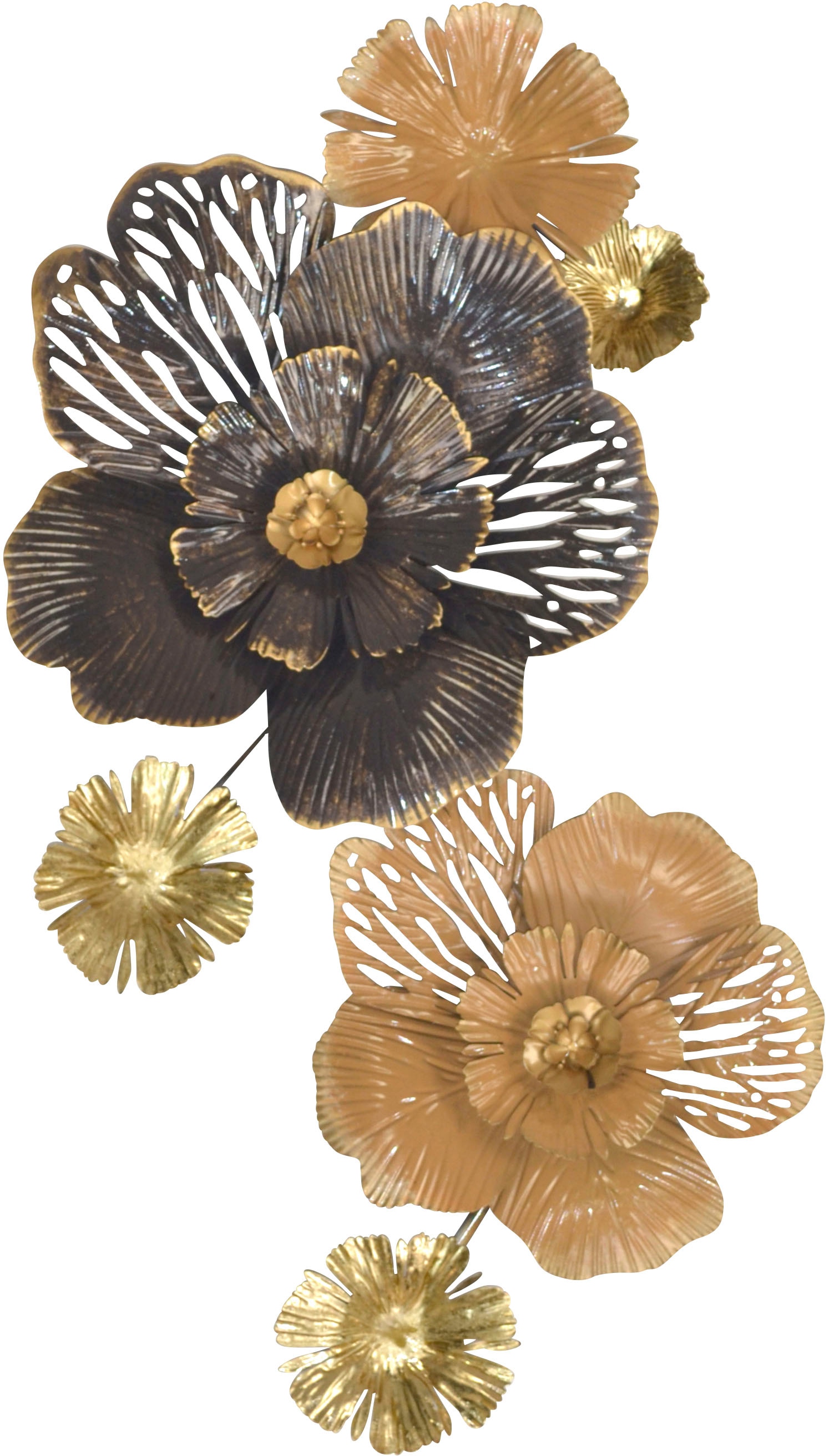 HOFMANN LIVING AND MORE Wanddekoobjekt "Wanddekoration" Blüten aus Metall, günstig online kaufen