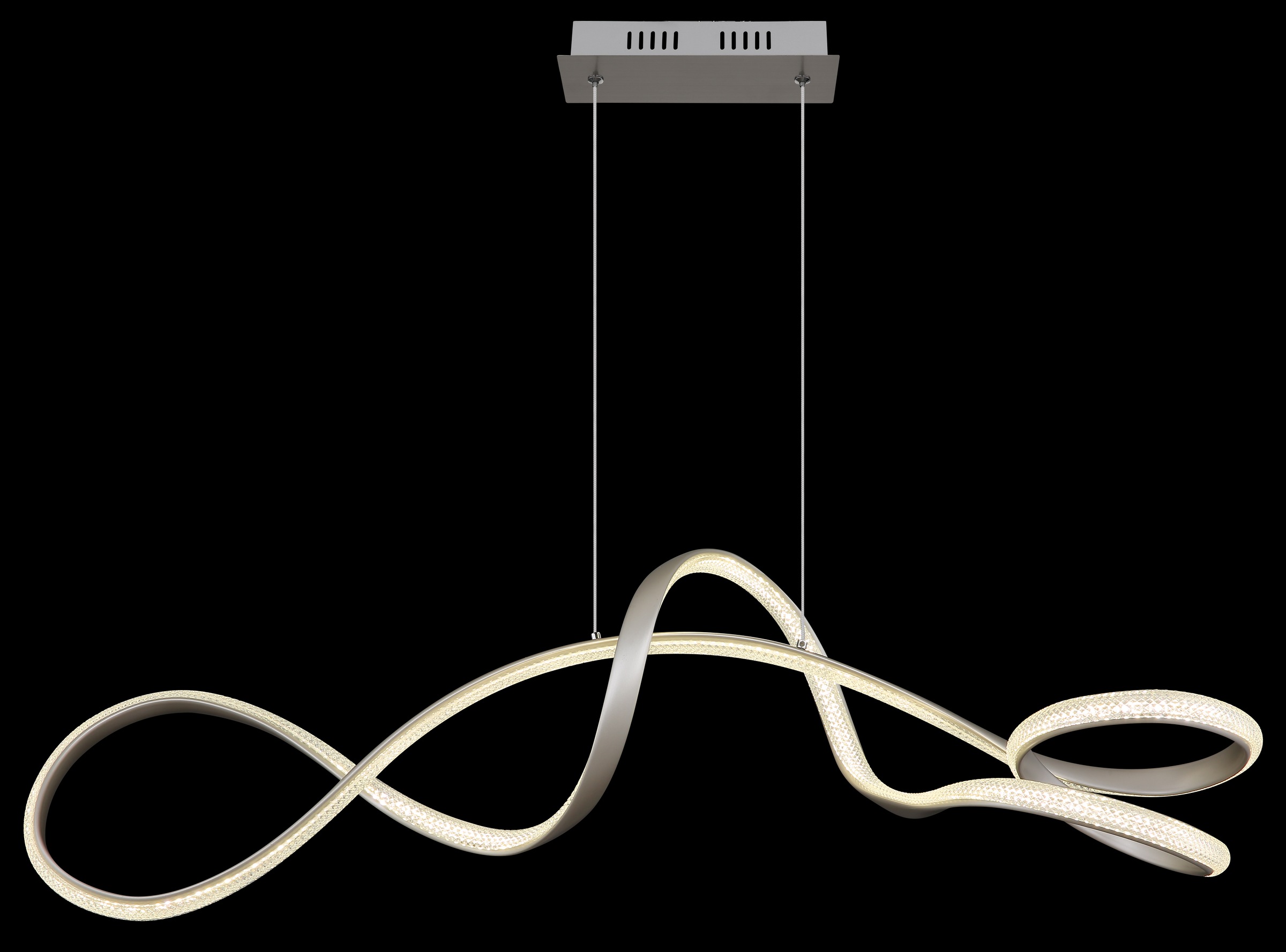 GLOBO LIGHTING Hängeleuchte »SWIRL« LED-Modul 1 Stk. Warmweiß Hängeleuchte Nickel matt mit Acrylkristallen, helles LED Licht