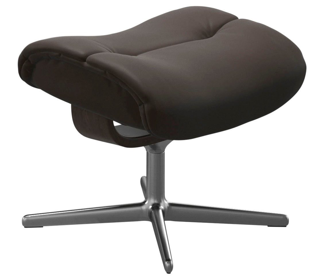 Fußhocker STRESSLESS "Sunrise", braun (braun batick), B:57cm H:42cm T:40cm, Leder BATICK: BATICK ist ein leicht korrigiertes, durchgefärbtes und genarbtes Möbelleder, bei dem die meisten Unebenheiten und Spuren in der Regel entfernt wurden., Hocker, Fußho 8