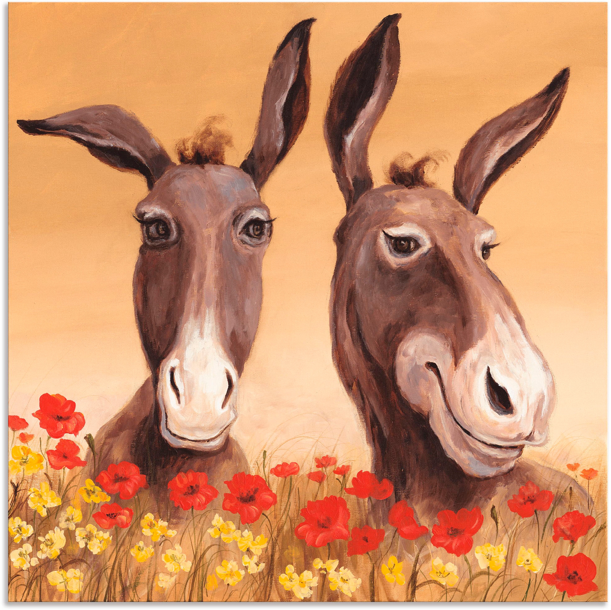 Artland Wandbild "Esel" Haustiere 1 Stk. tlg. als Alubild, Outdoorbild, Lei günstig online kaufen