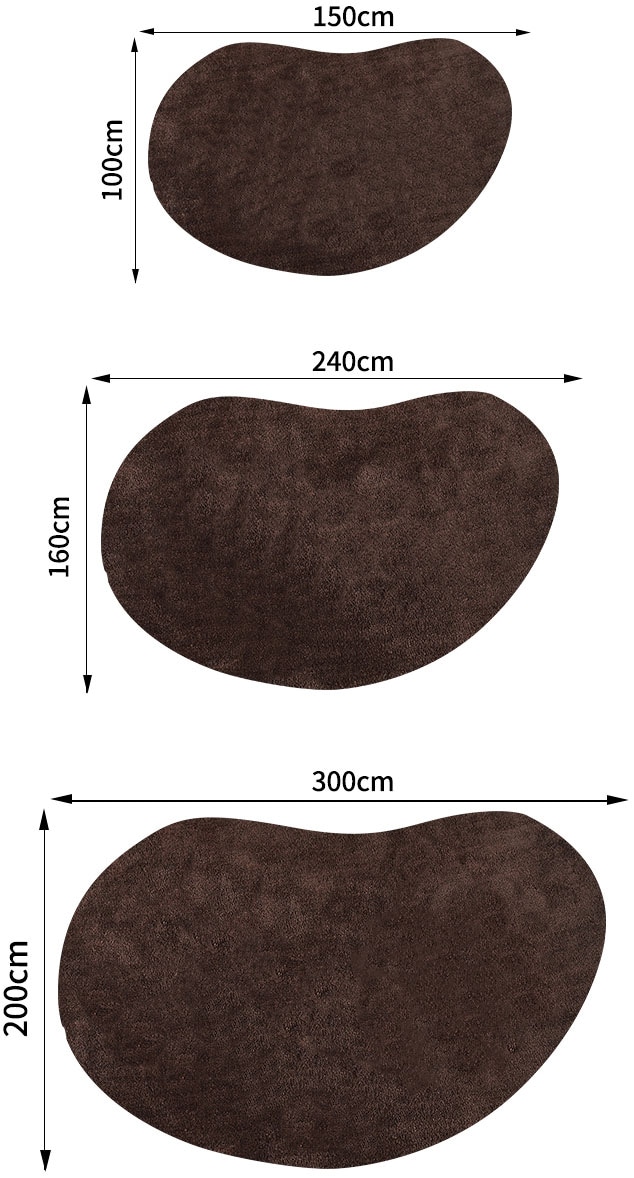 LeGer Home by Lena Gercke Hochflor-Teppich »Halrum, einfarbig, besondere Form, modern«, U-förmig, 25 mm Höhe, organische Form, bean shape, kuschelig, Wohnzimmer, Schlafzimmer