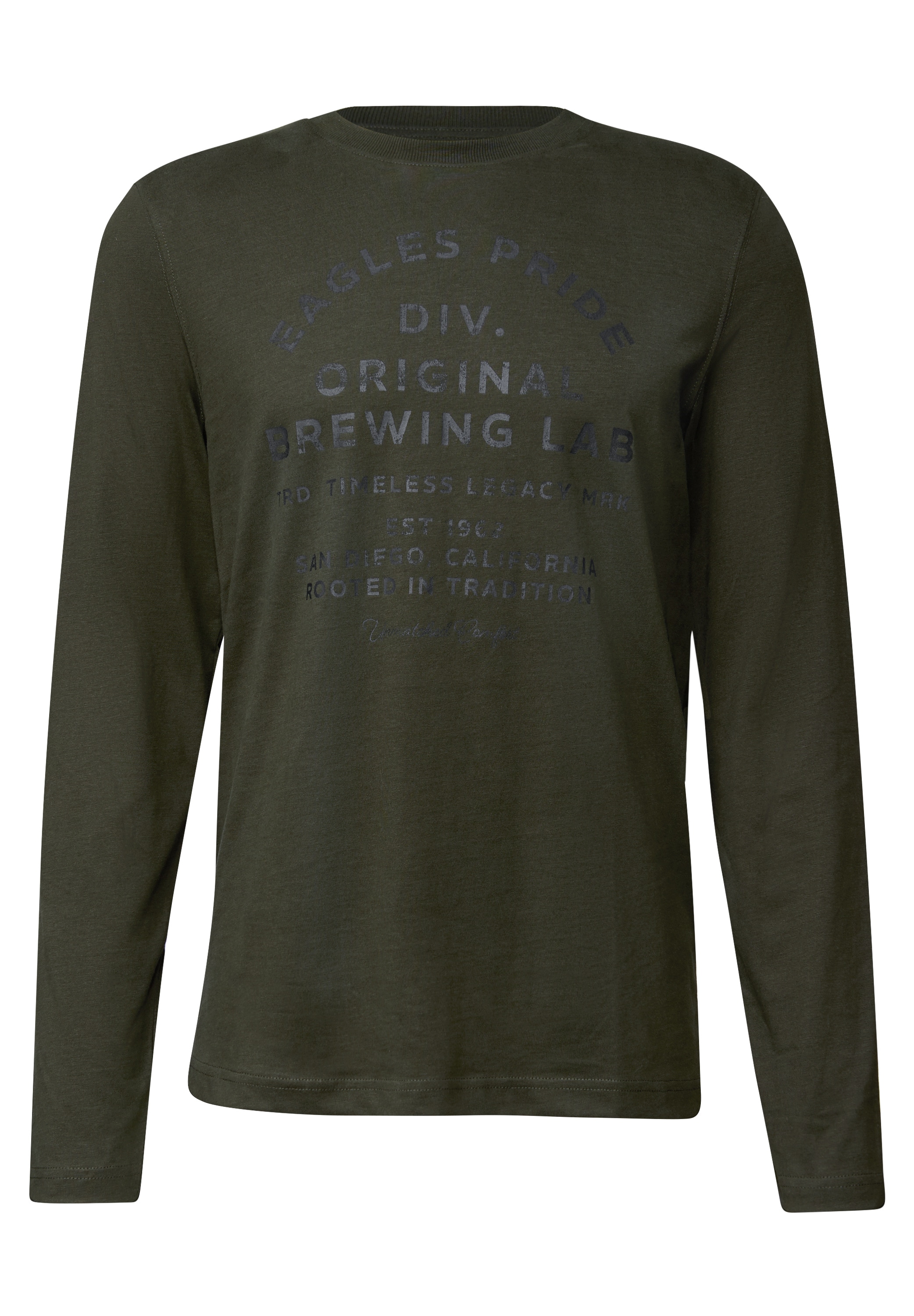 STREET ONE MEN Langarmshirt, aus reiner Baumwolle