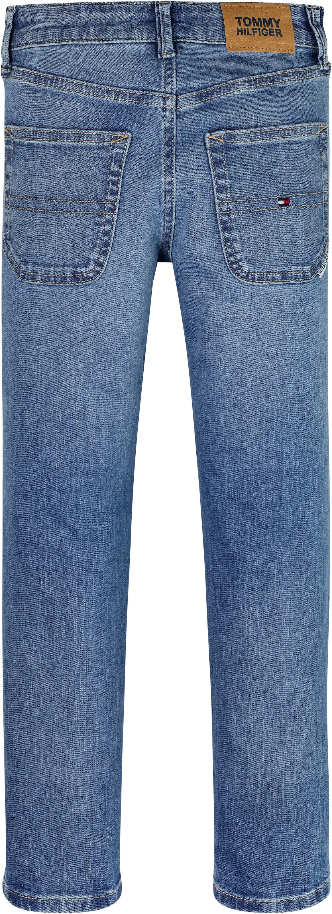 Tommy Hilfiger Straight-Jeans »MODERN STRAIGHT VINT MWASH DENIM«, Kinder bis 16 Jahre mit gestickter Logoflagge