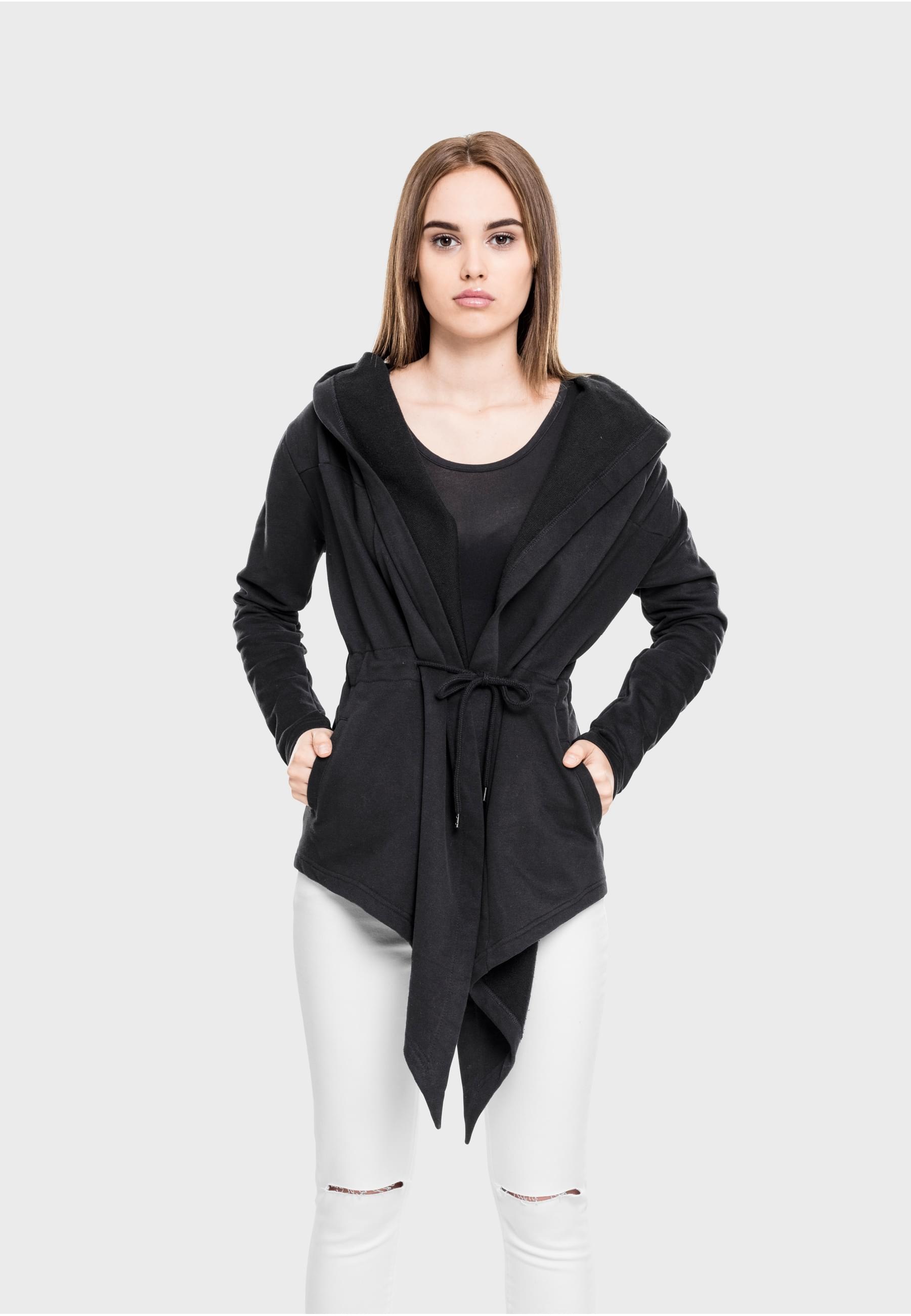 URBAN CLASSICS Strickjacke »Urban Classics Damen Ladies Hooded Sweat Cardigan« 1 Stk.