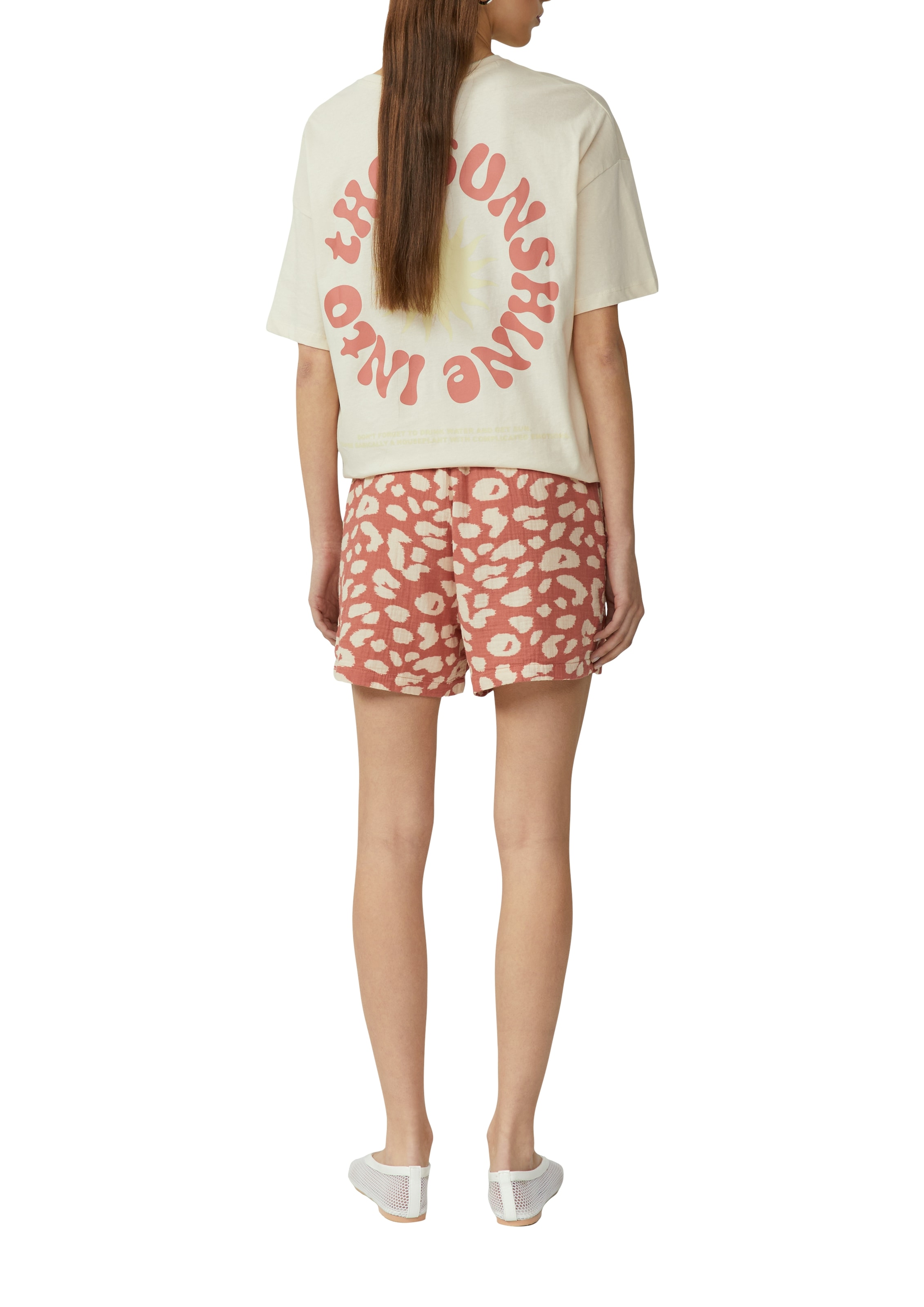 QS Shorts, aus Musselin mit All-Over-Muster