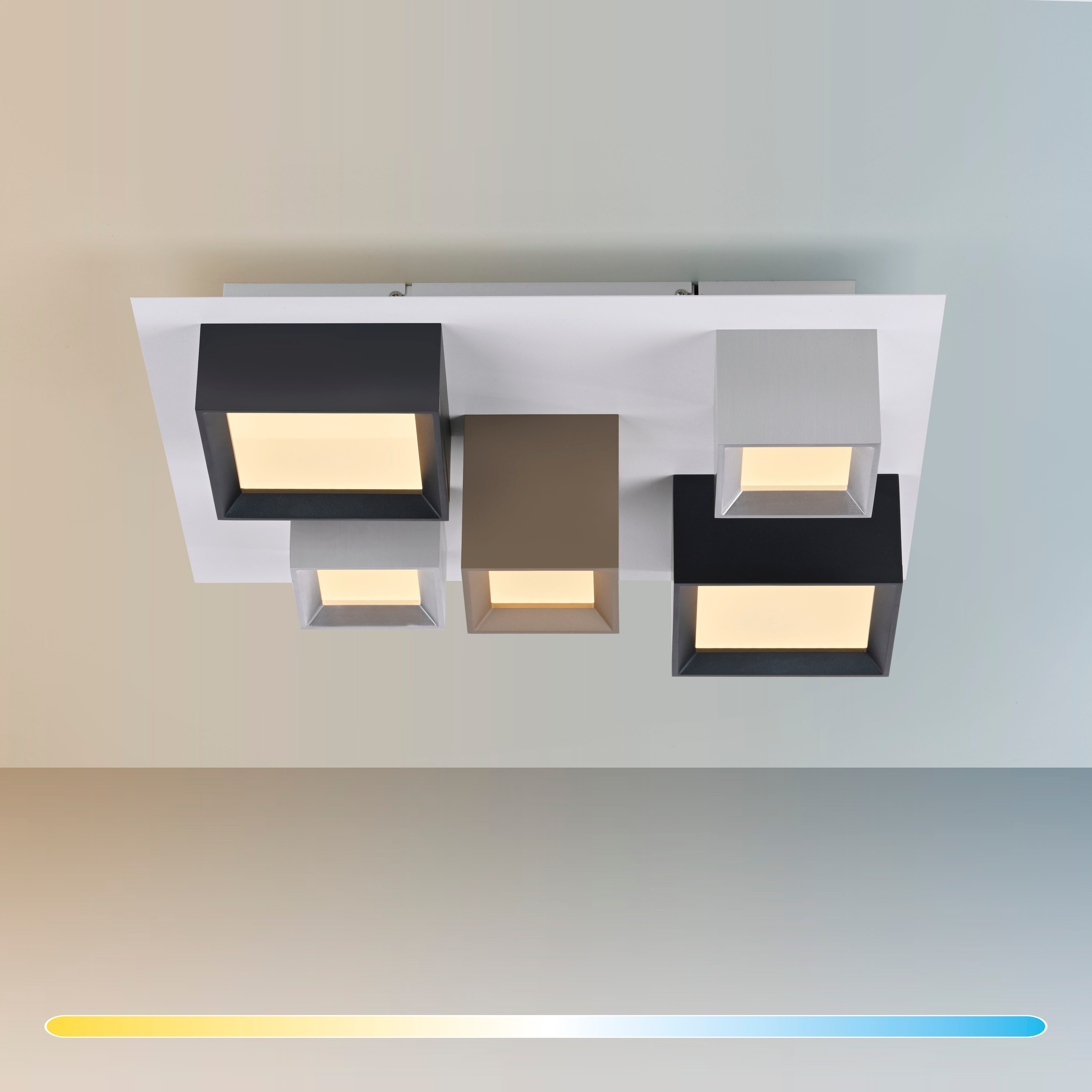 Neuhaus PURE LED Deckenleuchte »PURE Manhattan« LED-Board 1 Stk. warmweiß - kaltweiß Stufenloses dimmen per Funk-Fernbedienung, CCT, Multicolor