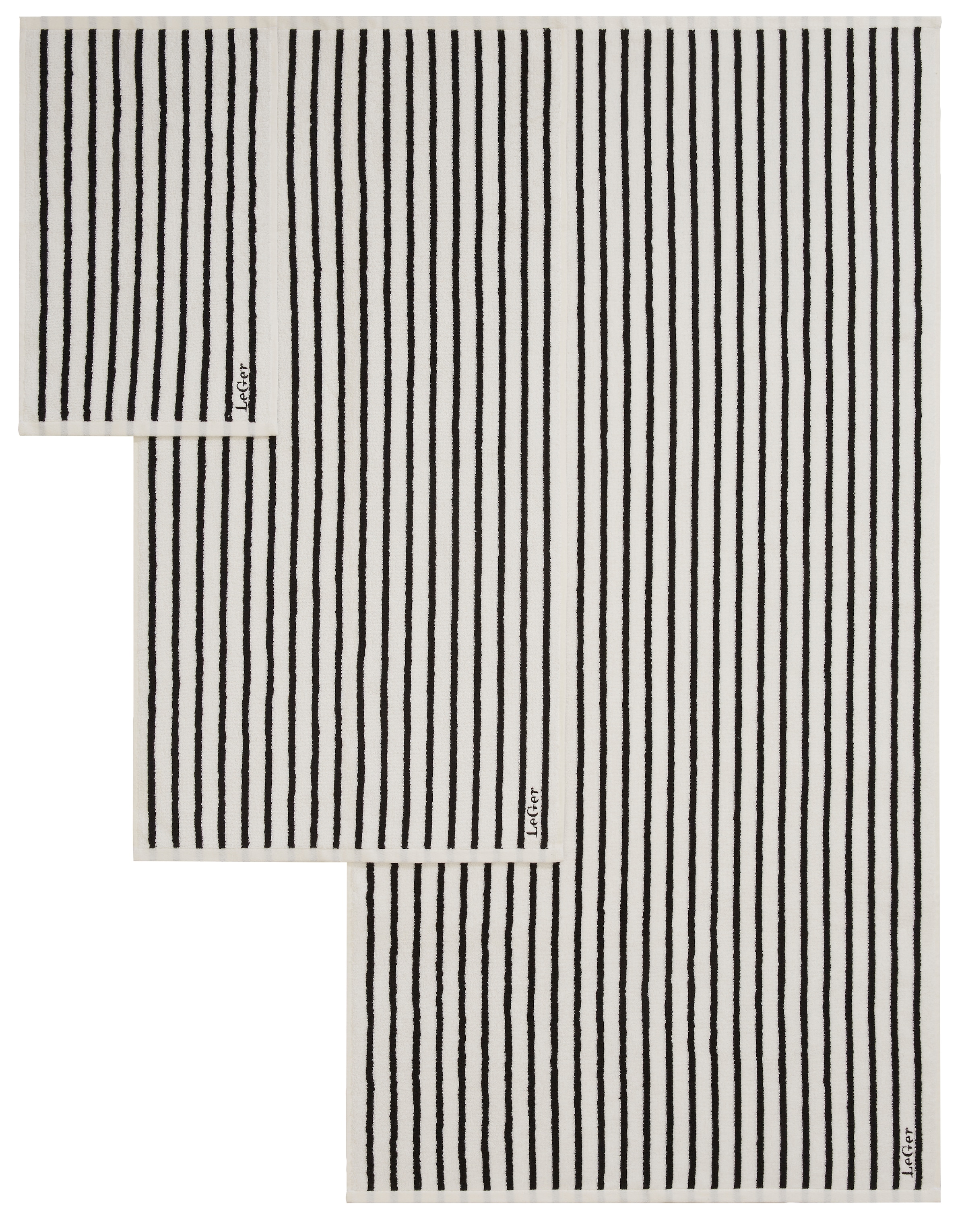 LeGer Home by Lena Gercke Handtuch Set »Tamsin, Duschtücher, Handtücher, Gästetücher, Premium 500 gr/m²«, Set, 6 tlg., Frottier, Handtücher mit Logostikerei, 100% Baumwolle, gestreift, weich