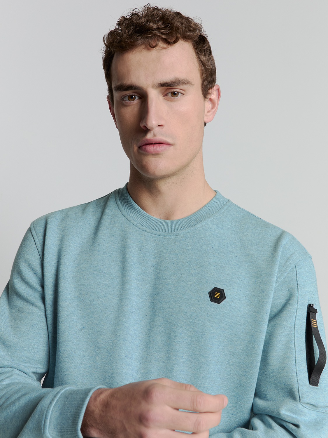 NO EXCESS Sweater »No Excess Rundhalspullover Sweater Crewneck Melange«