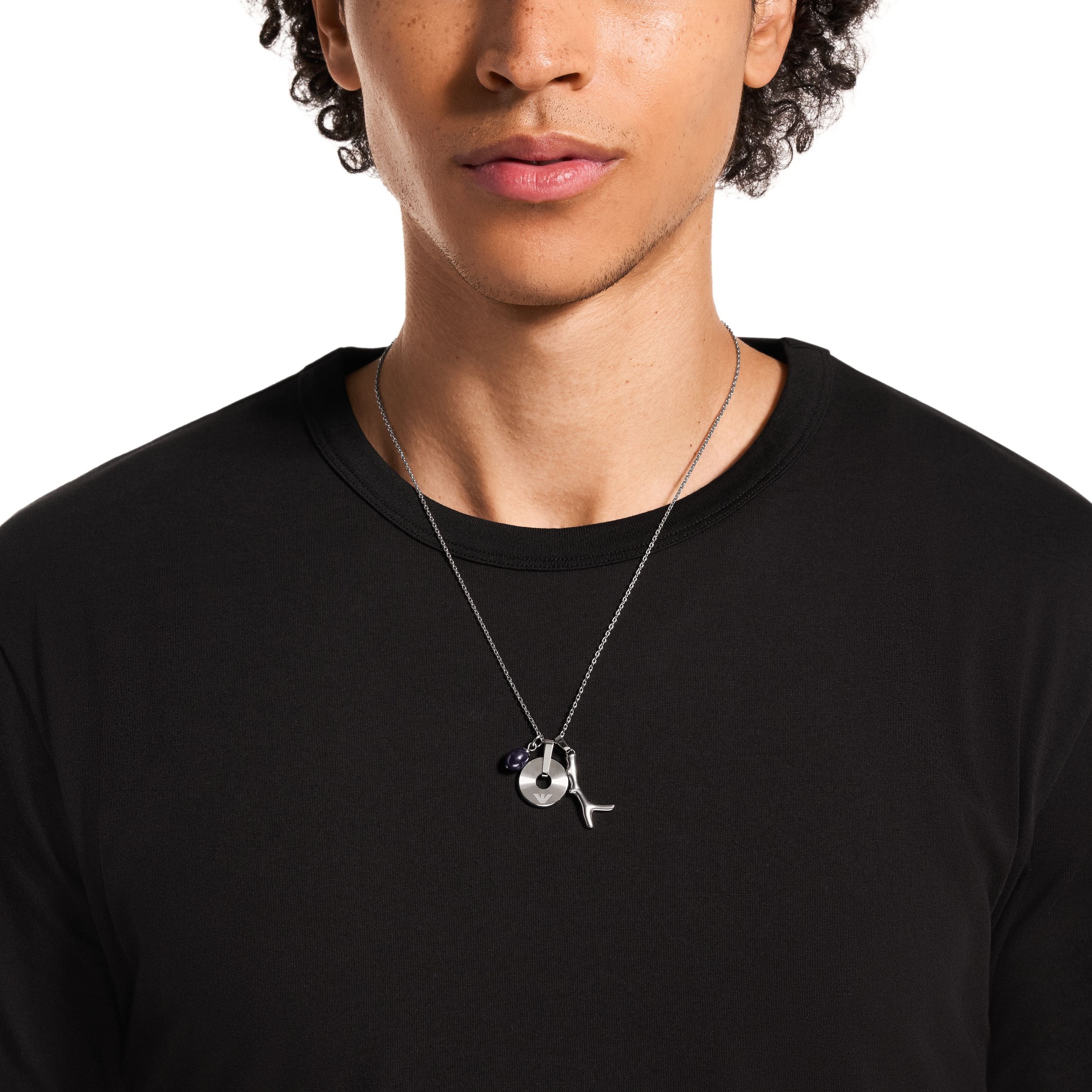 Emporio Armani Kette mit Anhänger »Schmuck Geschenk Edelstahl« mit Süßwasserzuchtperle