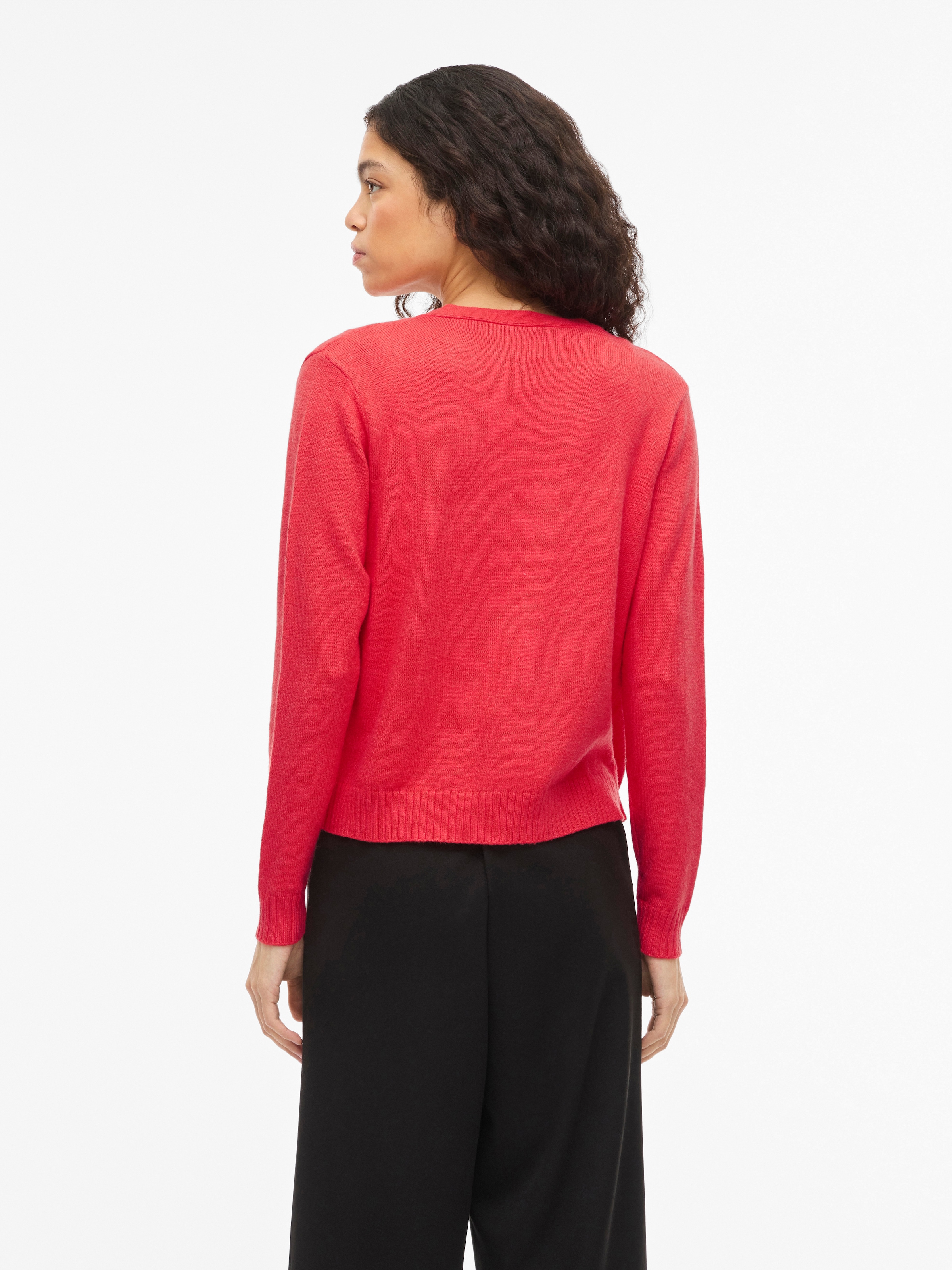 Vila Cardigan »VIRIL SHORT L/S KNIT CARDIGAN-NOOS« Materialmix, regular fit