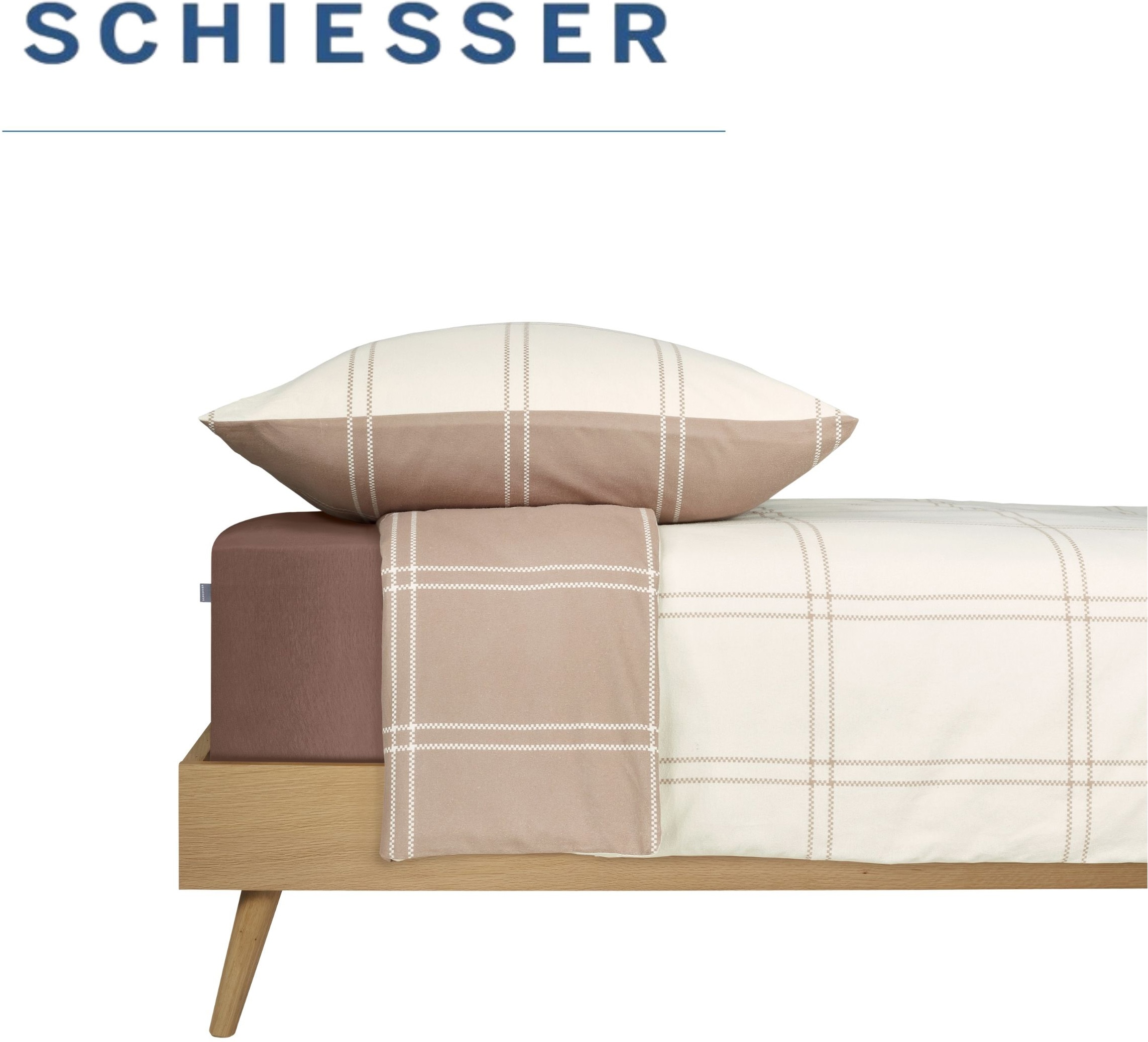 Schiesser Wendebettwäsche »Ellis aus weicher Baumwolle in klassischem Karo« 2 Stk. OEKO-TEX® MADE IN GREEN