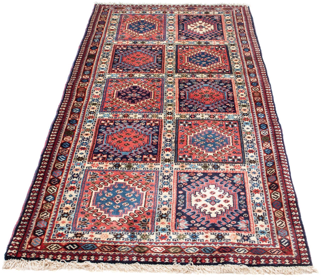 morgenland Hochflor-Läufer »Yalameh Medaillon Blu 183 x 78 cm«, rechteckig, Handgeknüpft