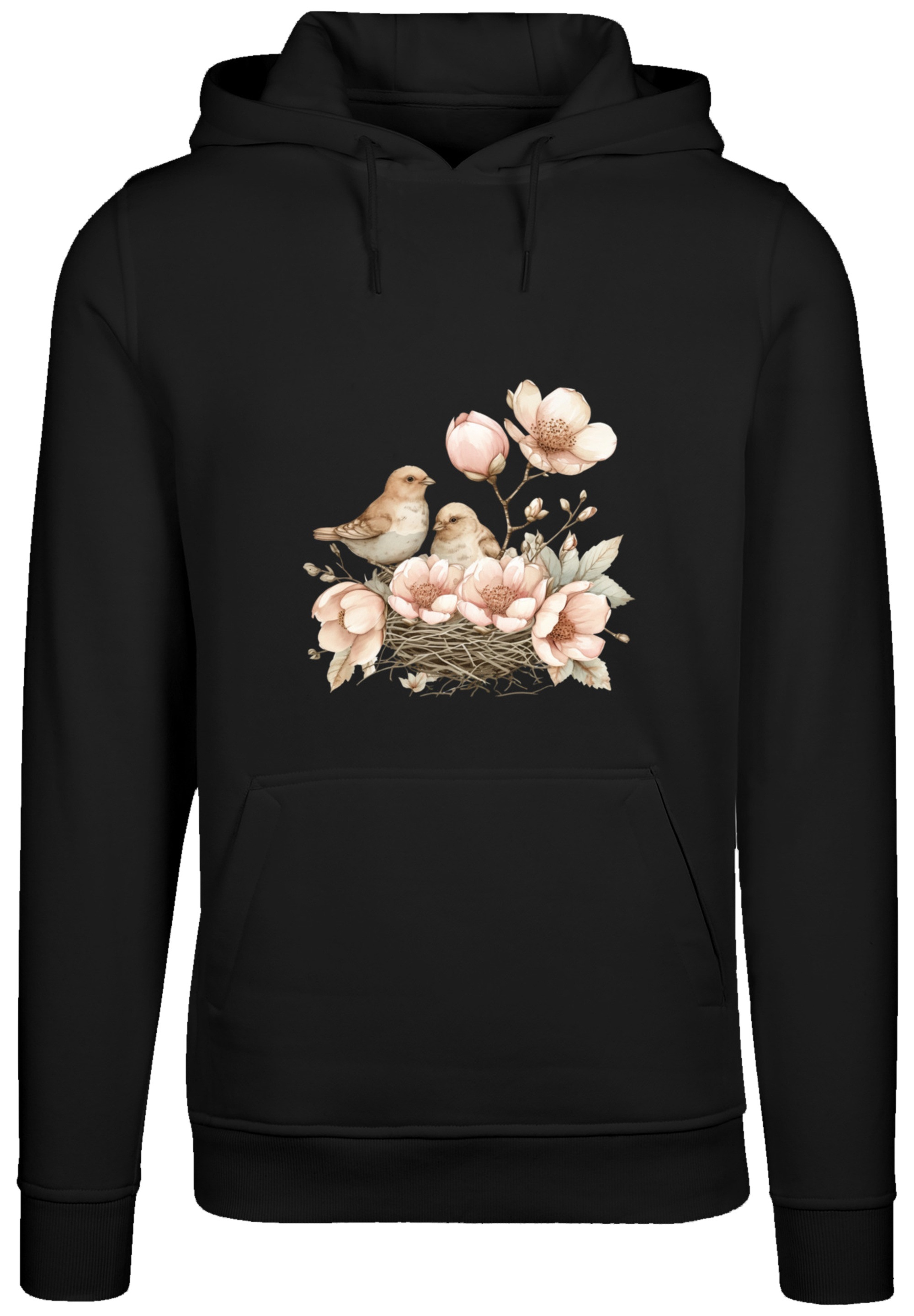 F4NT4STIC Kapuzenpullover »Vogelnest Blumen«, Premium Qualität
