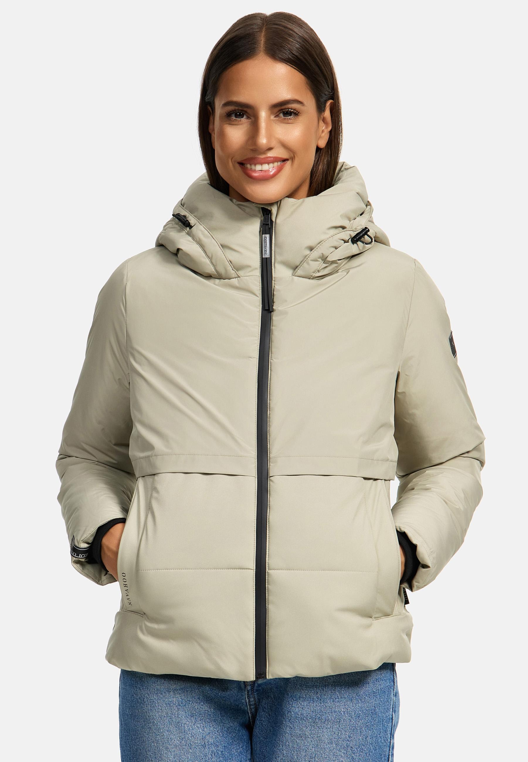 Navahoo Steppjacke »Liebesküken XIV«, mit Kapuze, modische Damen Winterjacke mit Fleece-Innenfutter
